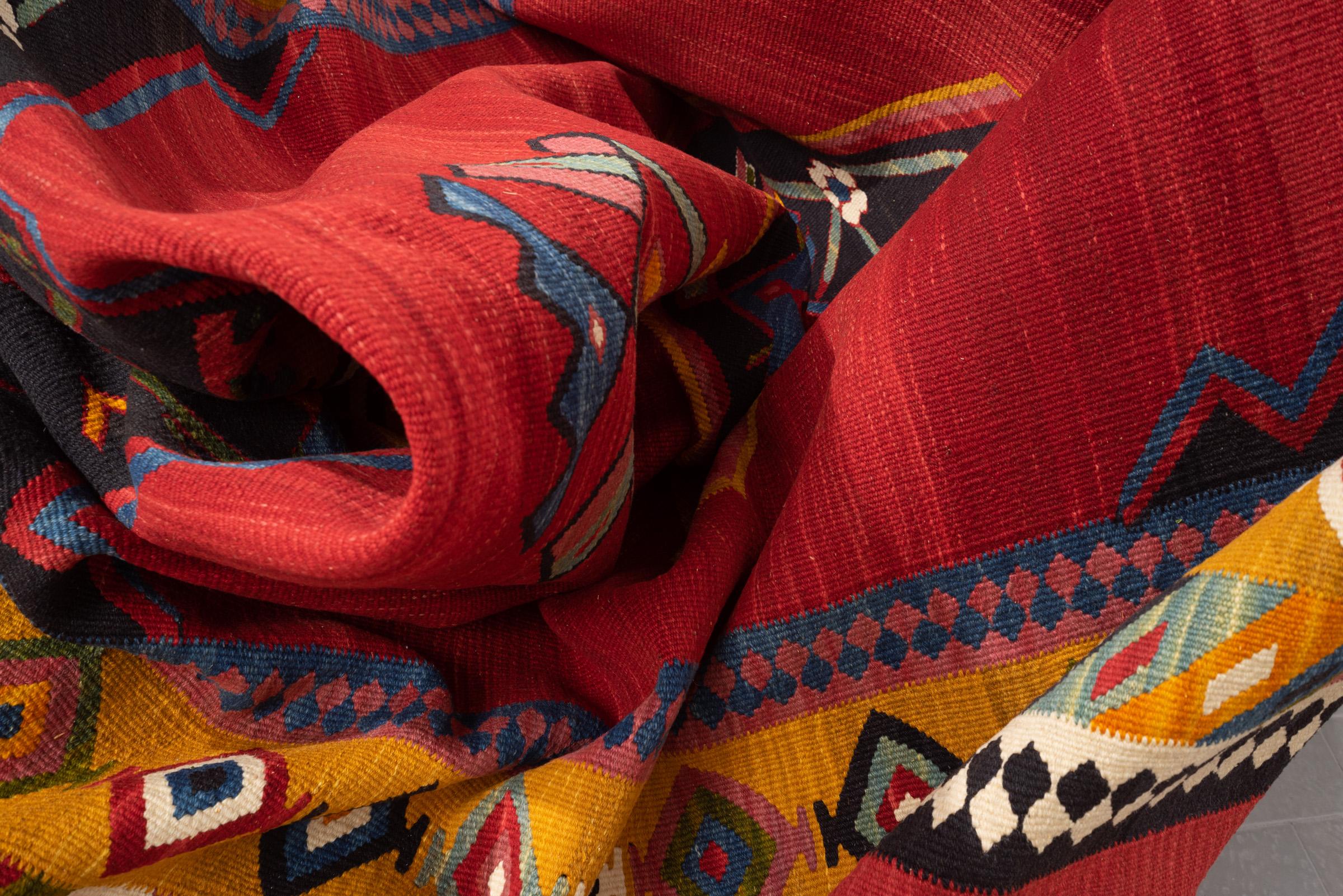 New Weave Rare Fine Bijdar Red Toranj Kilim