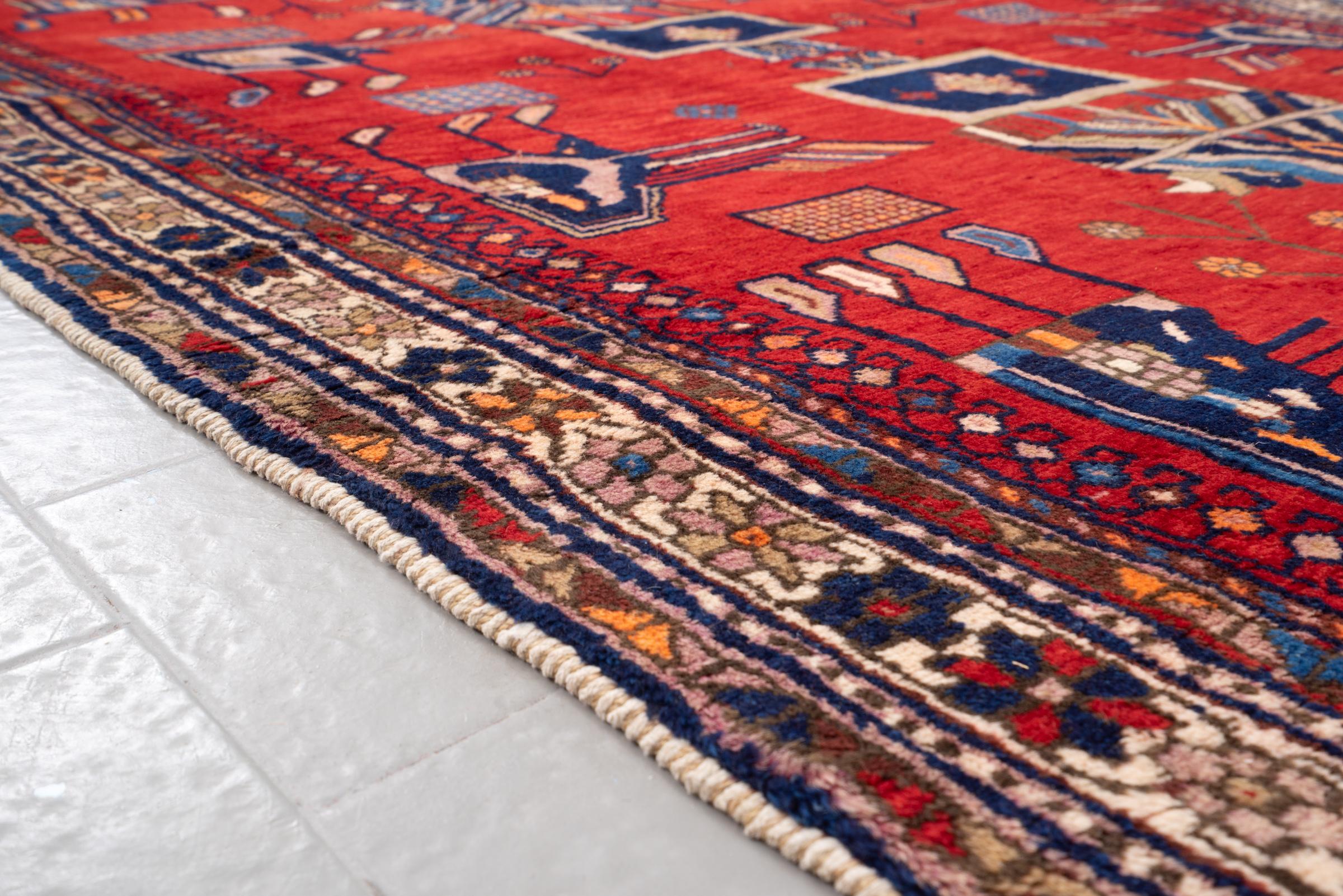 Vintage Afshar Flower Vase Carpet
