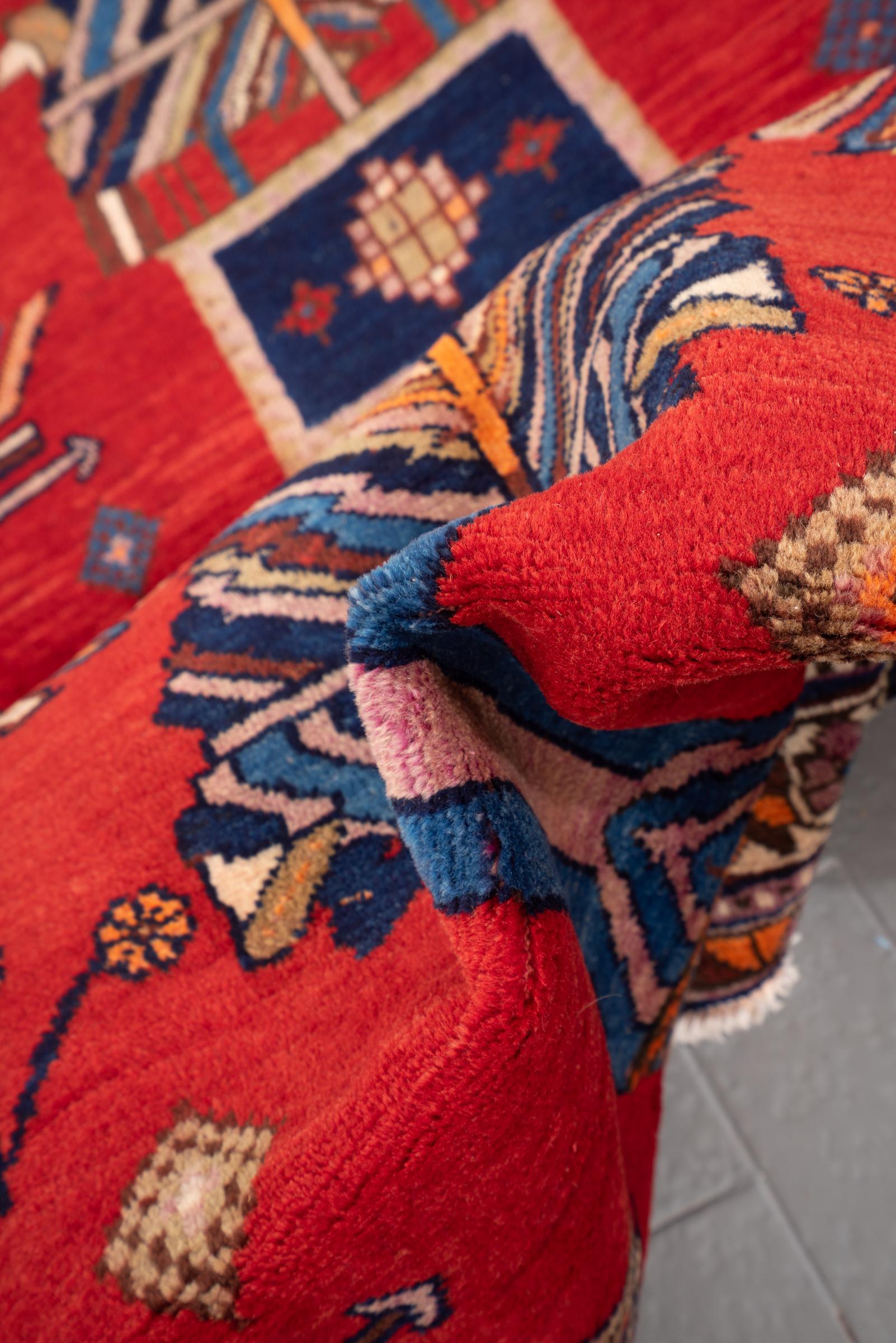 Vintage Afshar Flower Vase Carpet