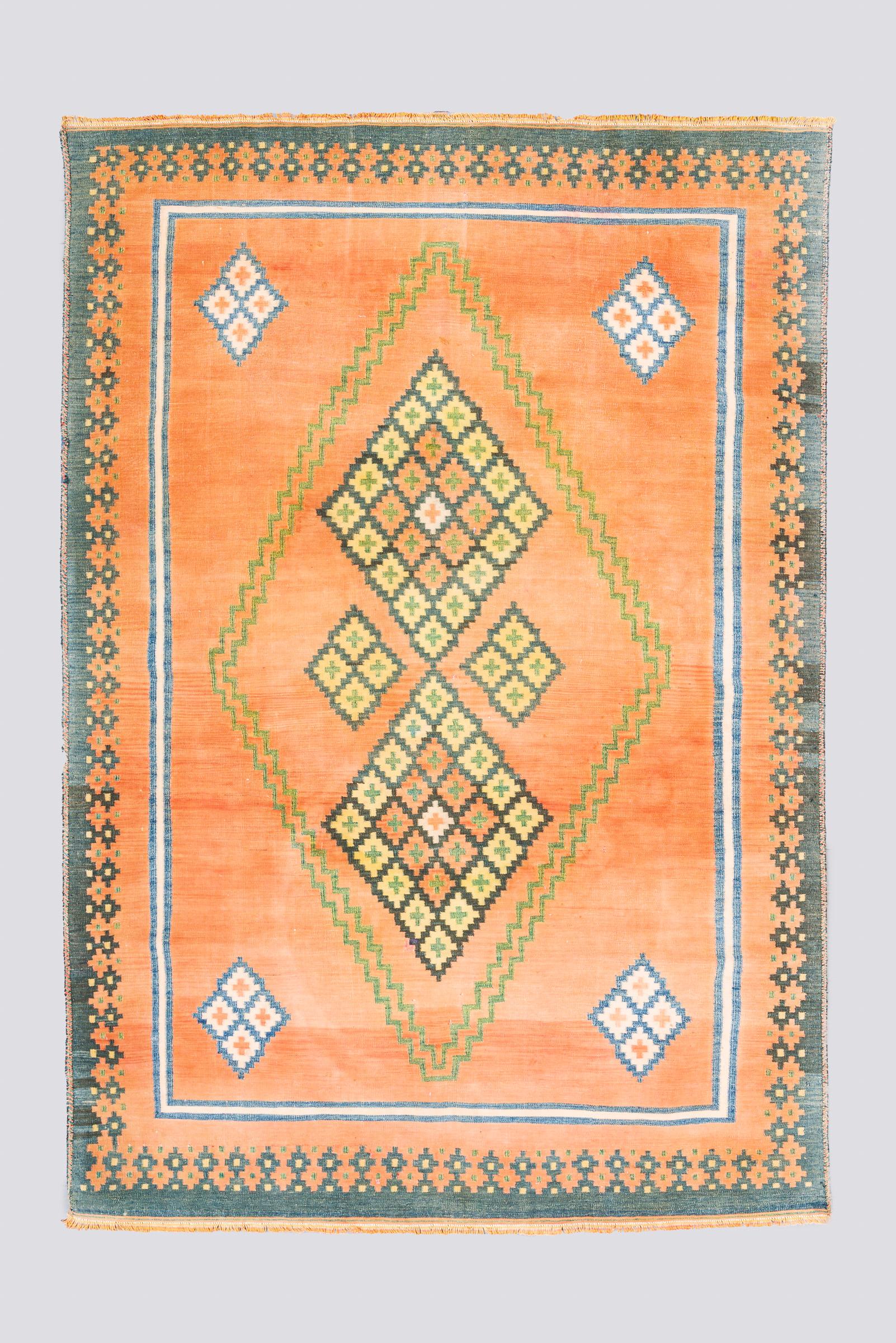 Vintage Sirjan Cotton Kilim