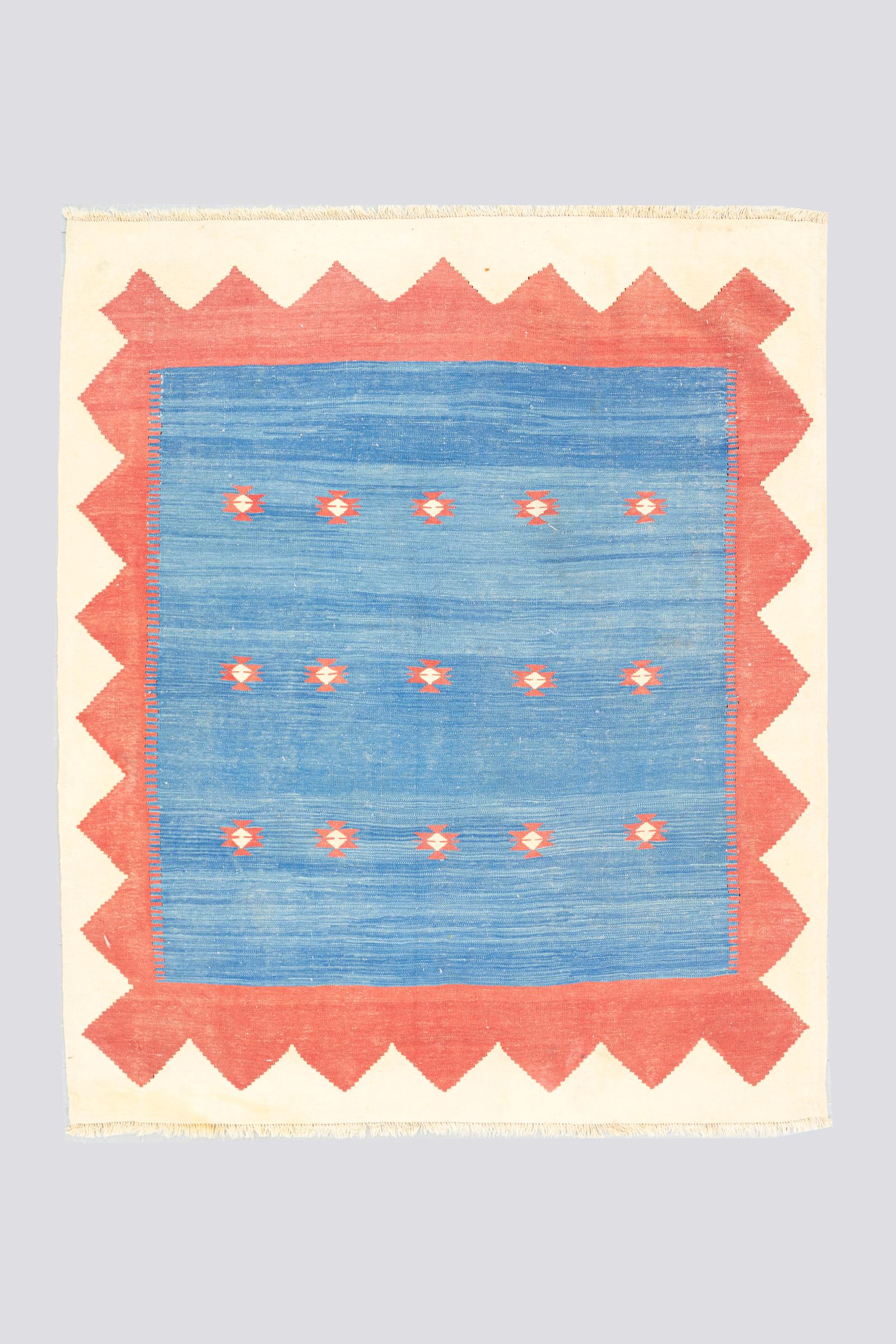 Vintage Firuzabad Oceanwave Kilim