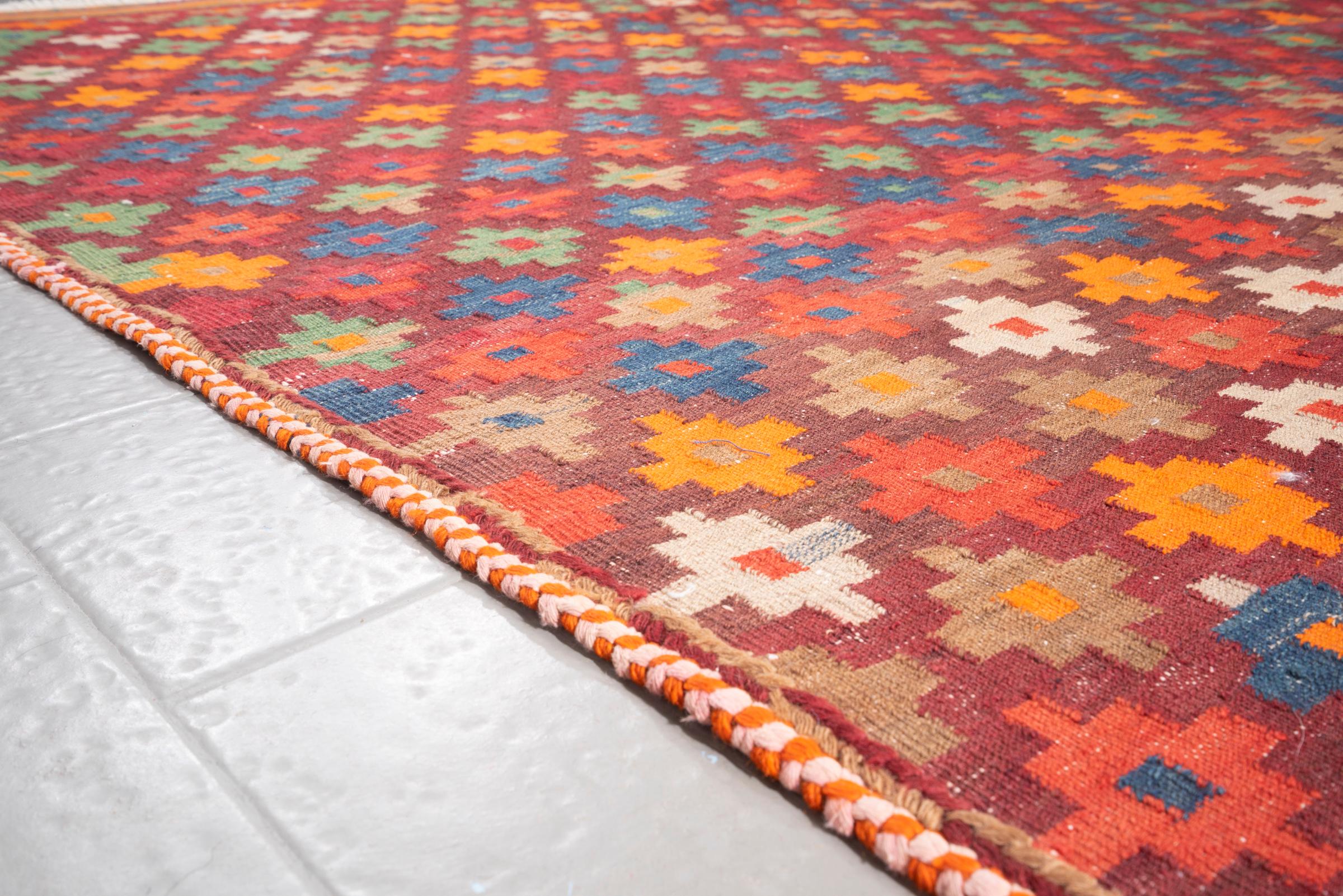 Antique Afshar Cross fine Persian Kilim Rug