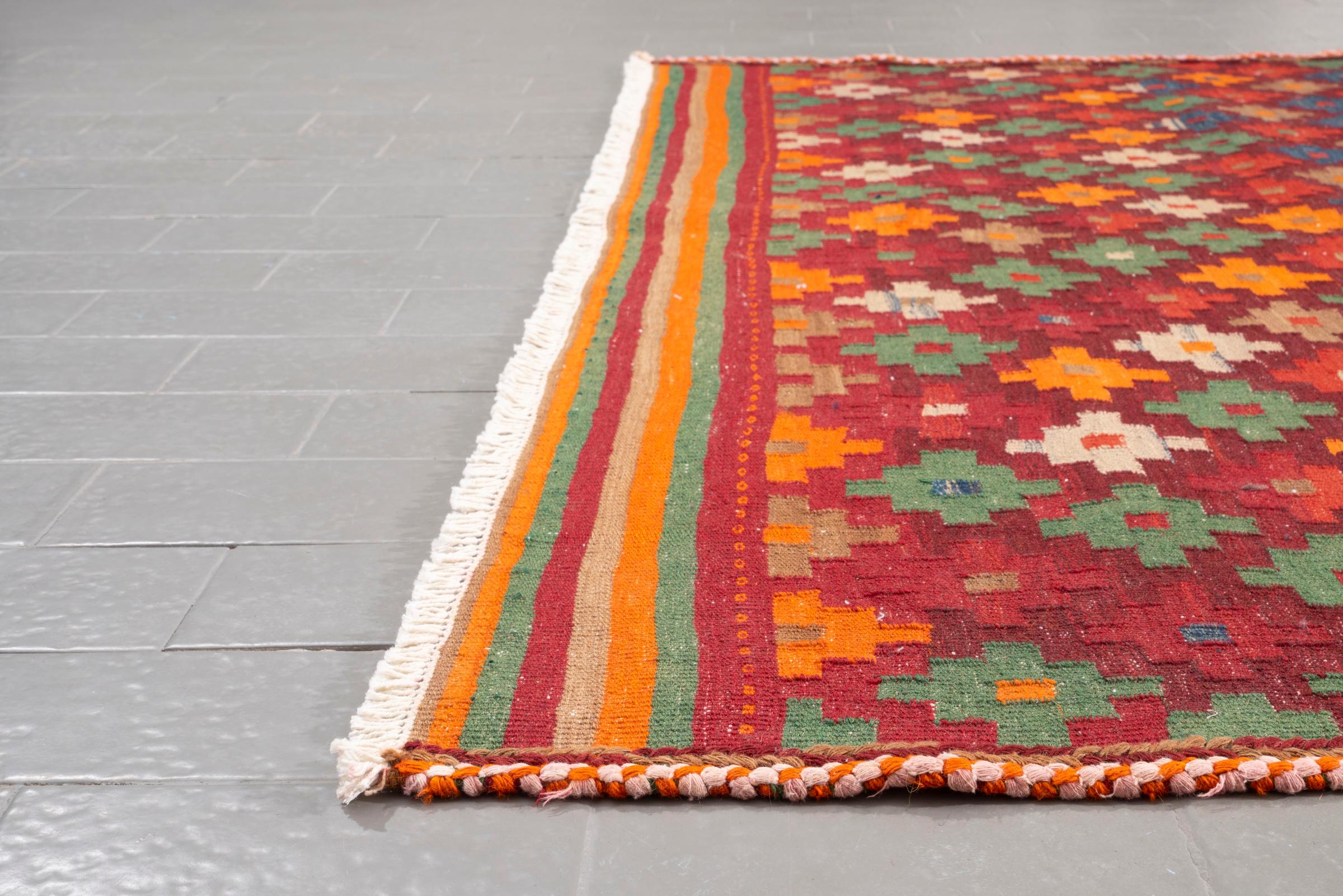 Antique Afshar Cross fine Persian Kilim Rug