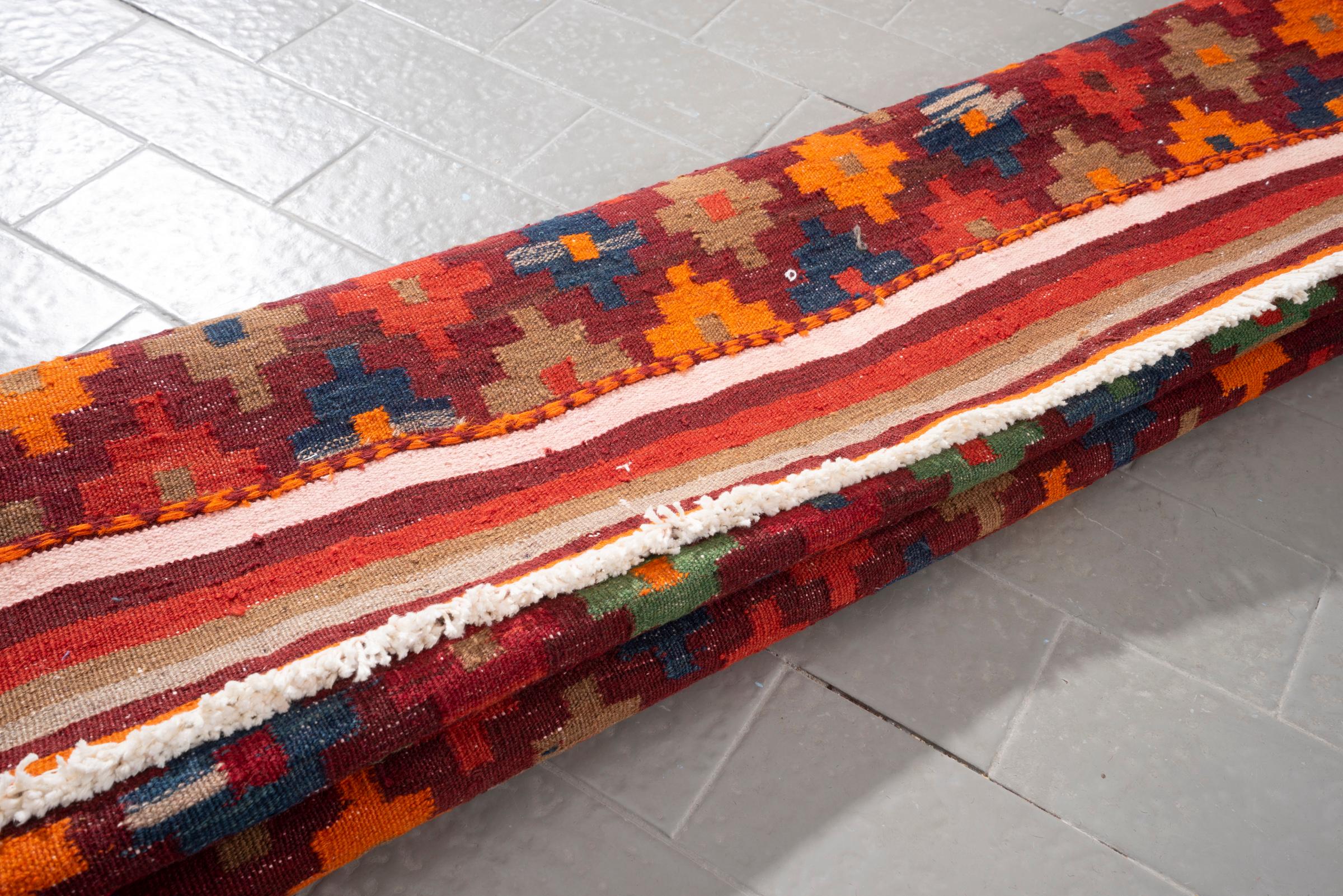 Antique Afshar Cross fine Persian Kilim Rug