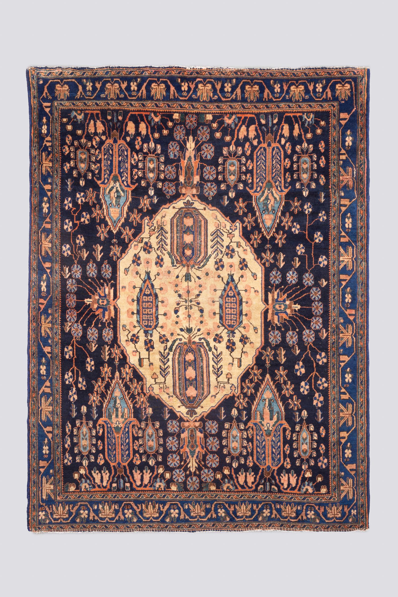 Antique Sirjan Afshar Flower vase Carpet 2.6 SQM