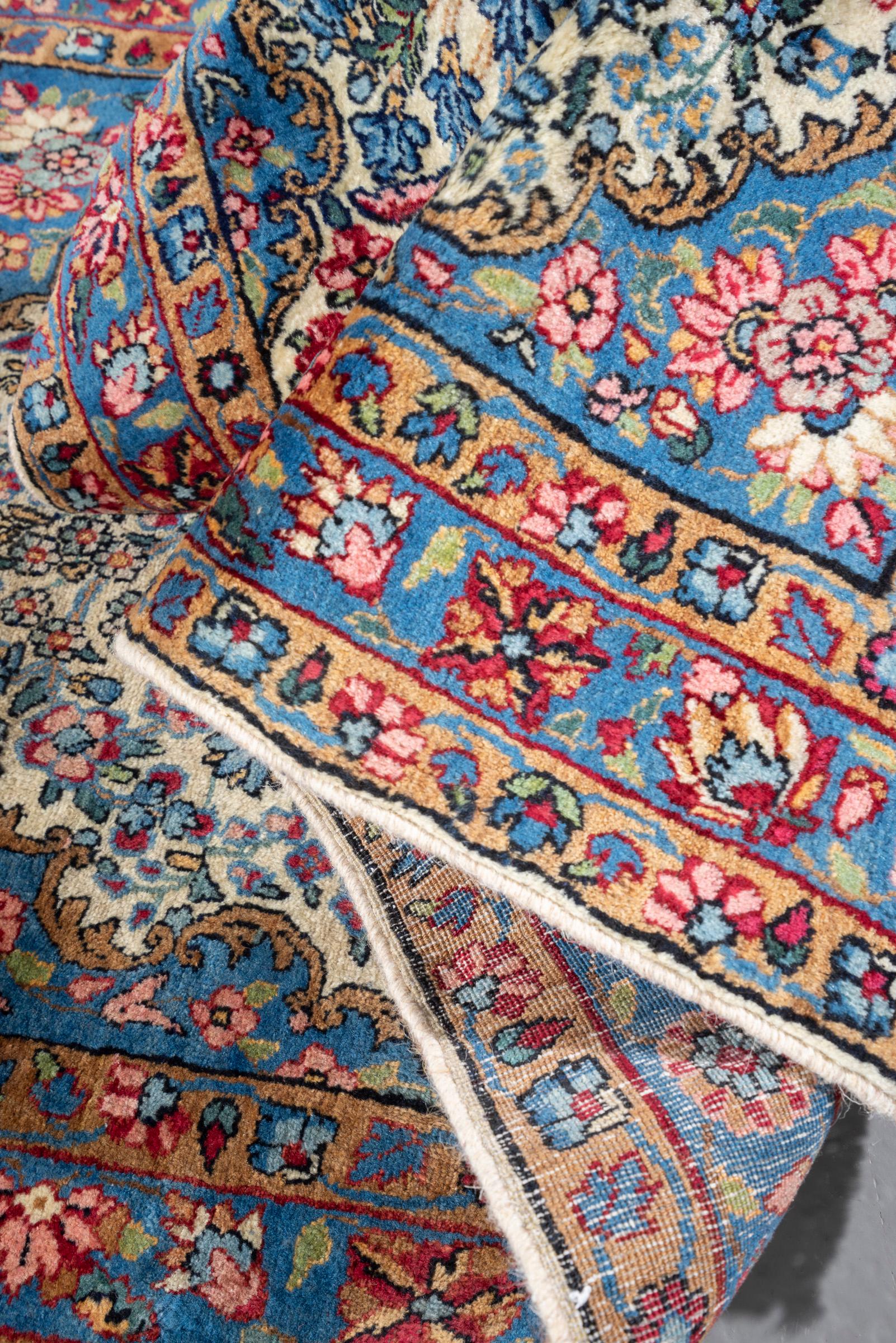 Vintage Floral Kerman fine Persian Rug
