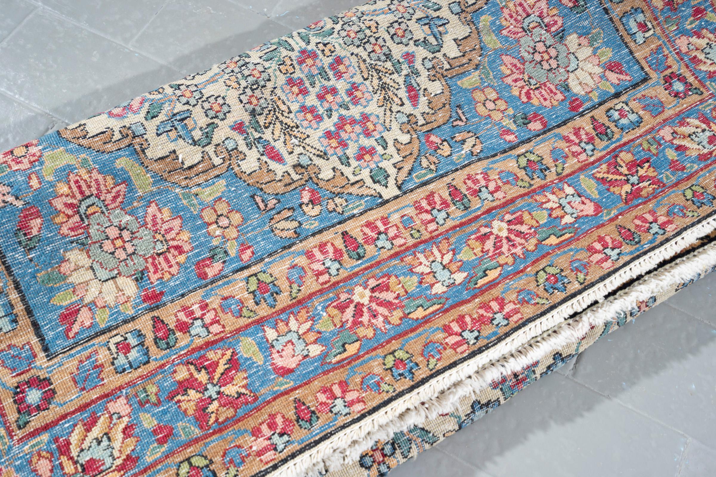 Vintage Floral Kerman fine Persian Rug