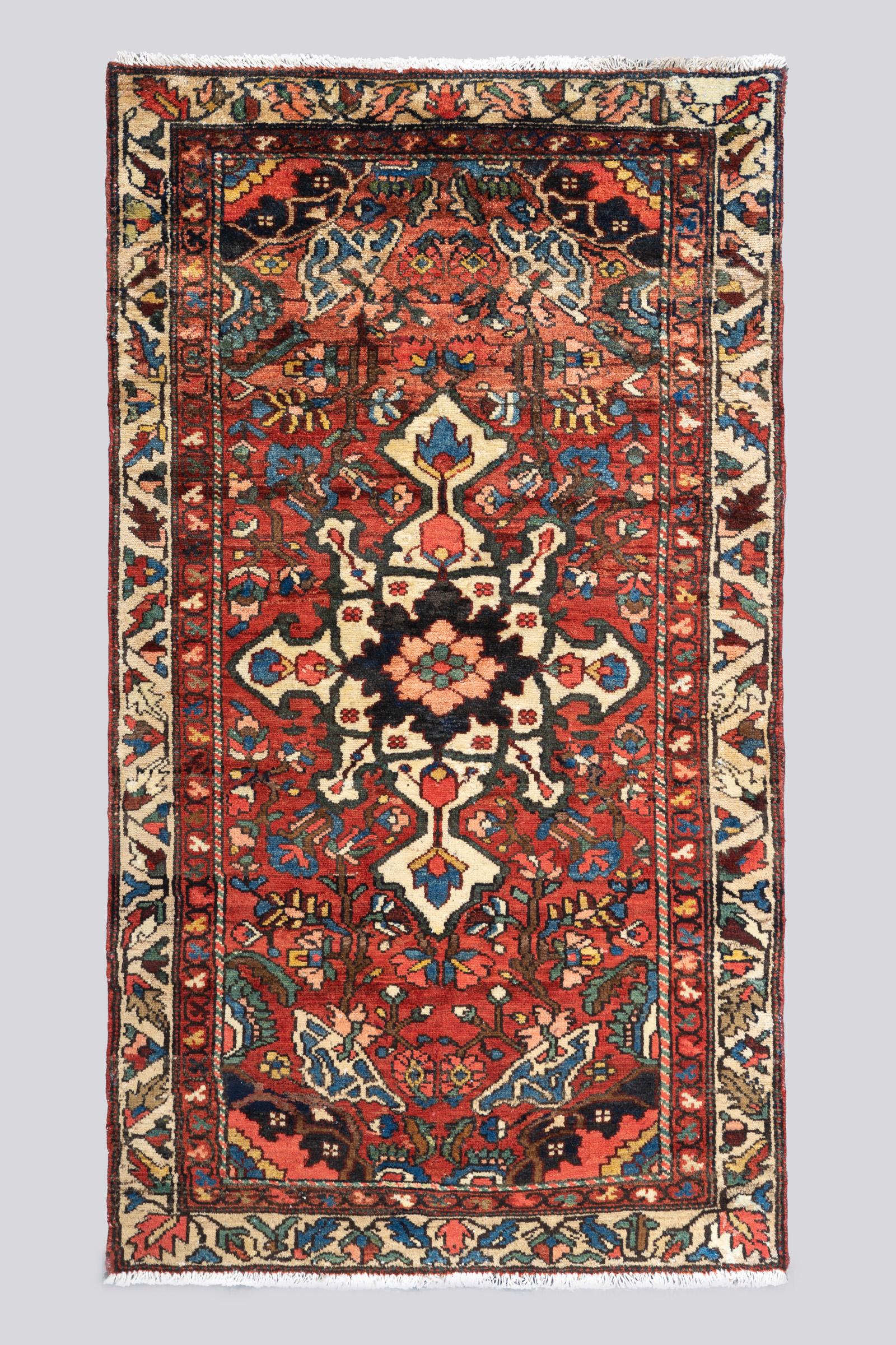 Antique Bakhtiari Toranj floral Carpet 2.2SQM