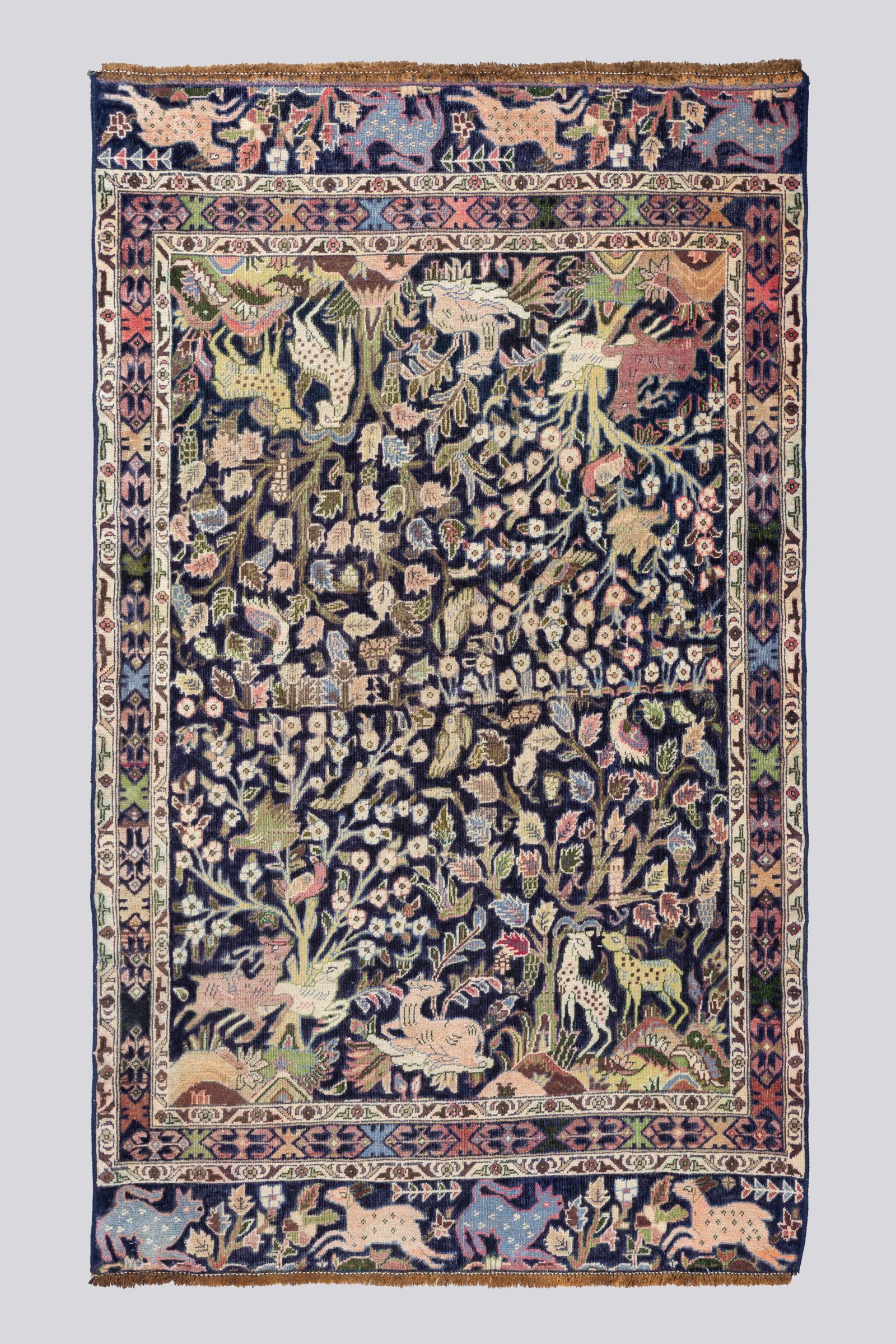 Vintage Zabol Pictorial Carpet 2.4SQM