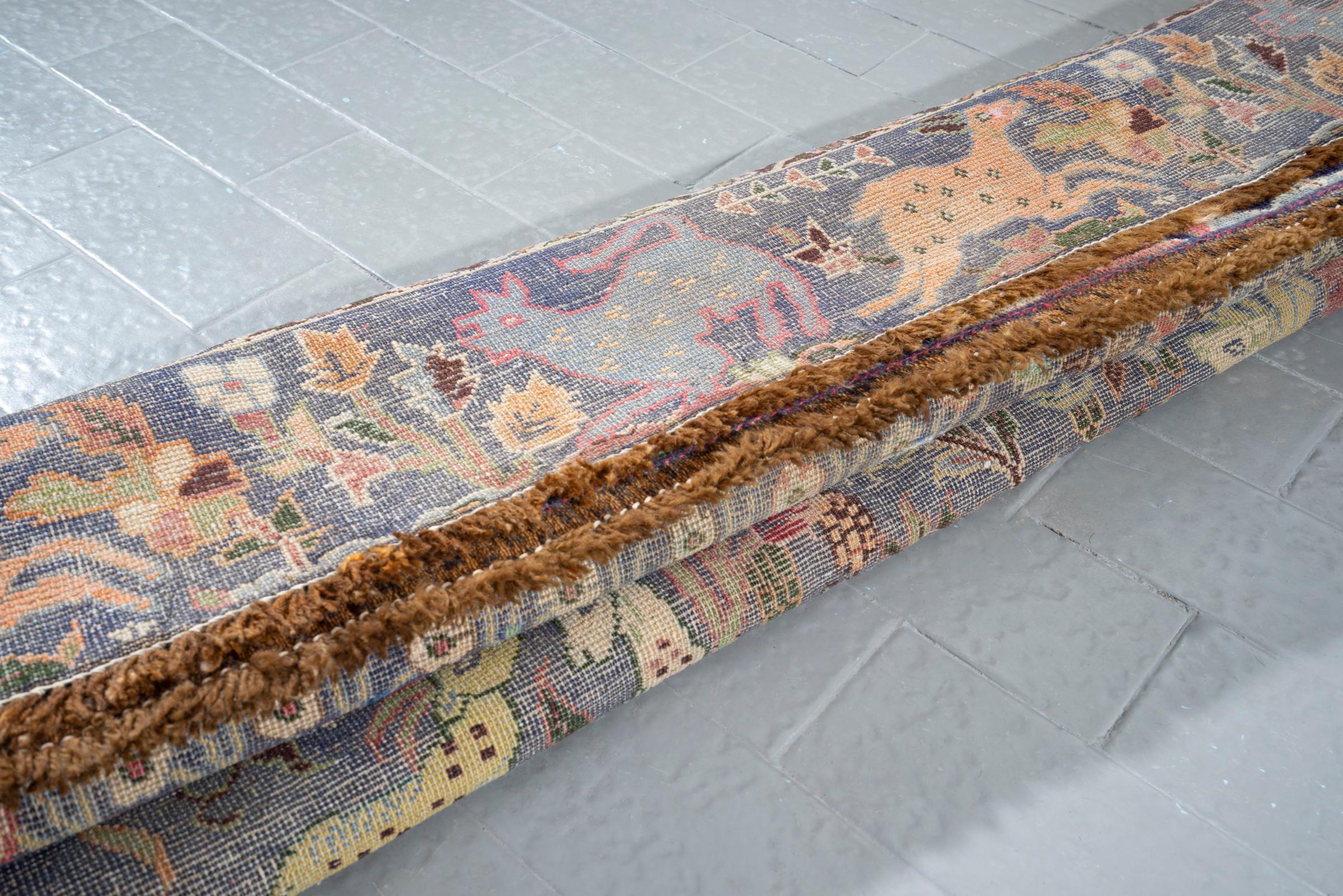 Vintage Zabol Pictorial Persian Rug