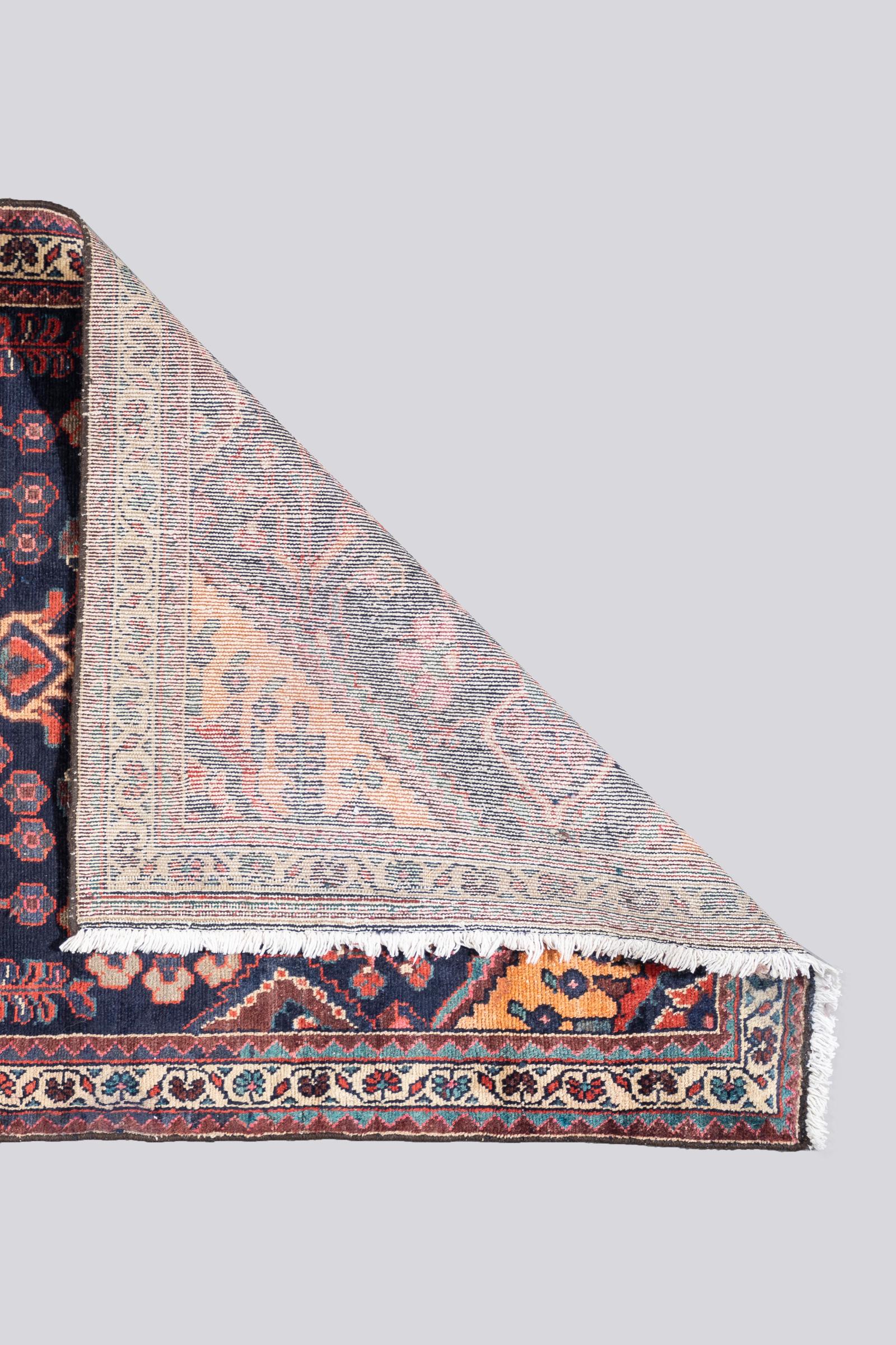Vintage Bakhtiari Hassanabad Afshan Persian Rug