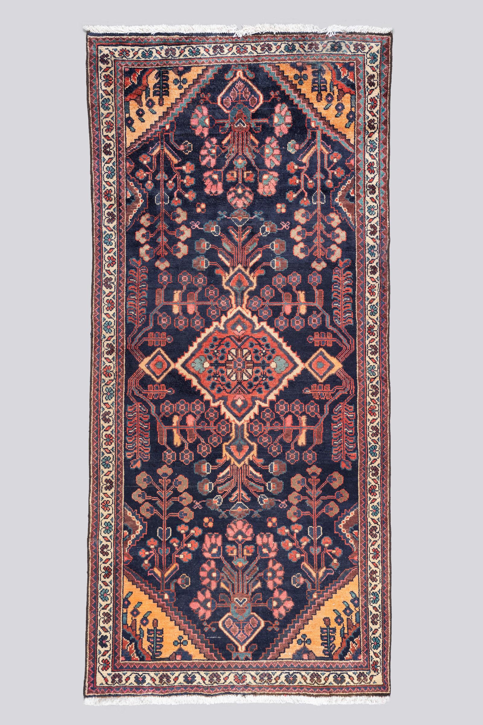 Vintage Bakhtiari Hassanabad Afshan Carpet 2.44 SQM