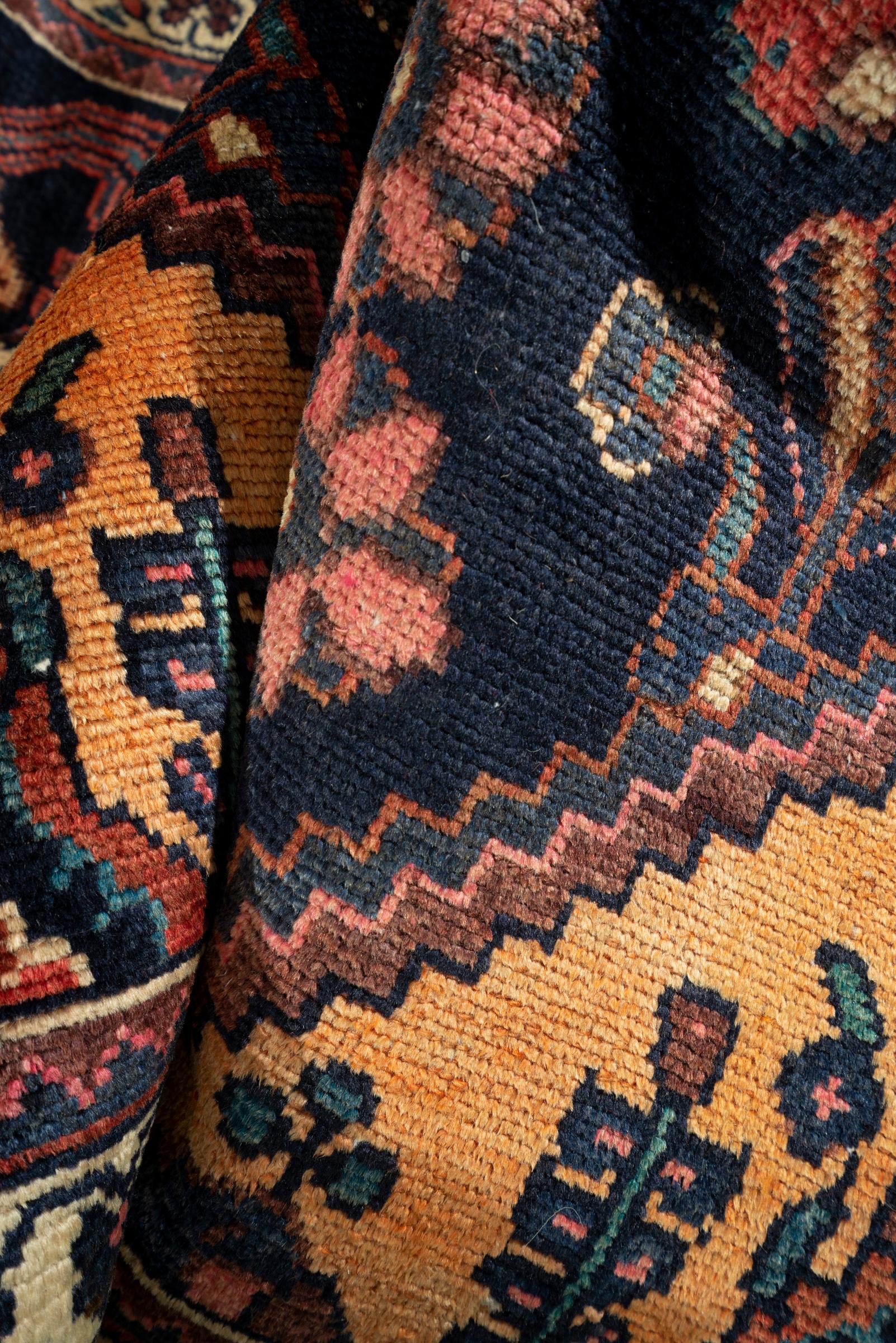 Vintage Bakhtiari Hassanabad Afshan Persian Rug