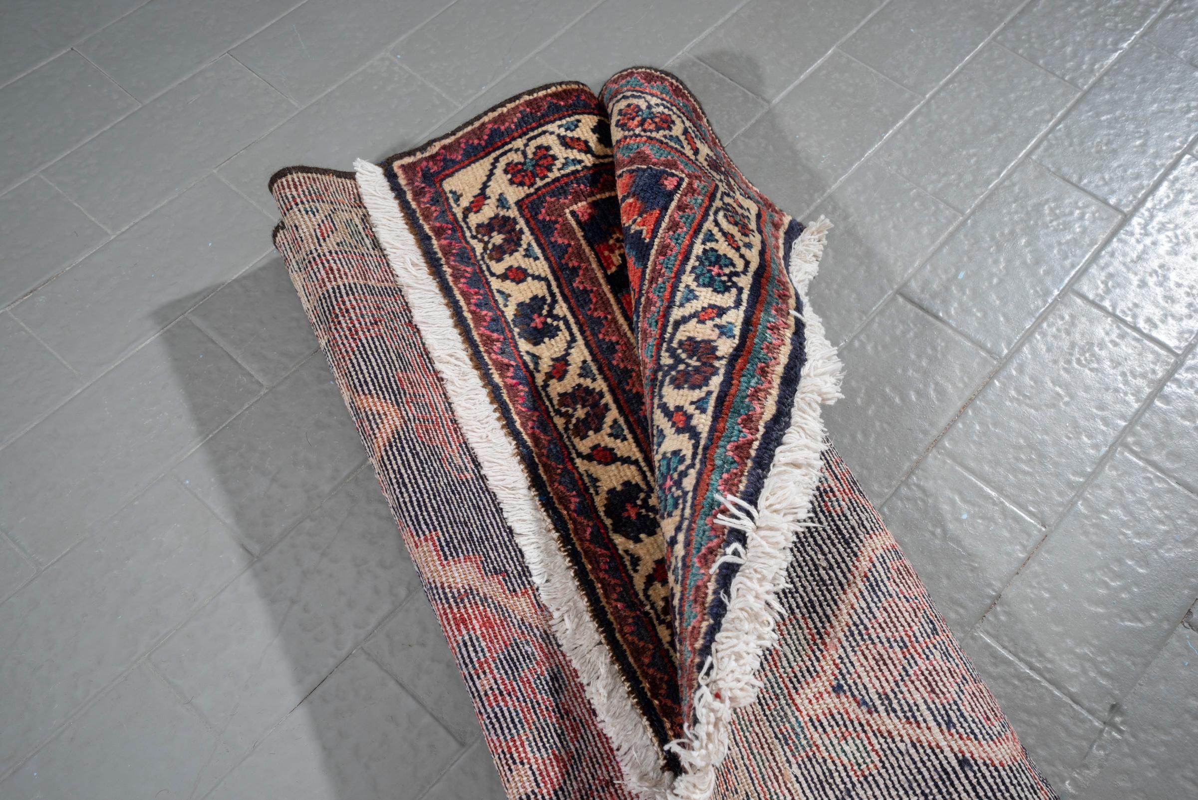 Vintage Bakhtiari Hassanabad Afshan Persian Rug