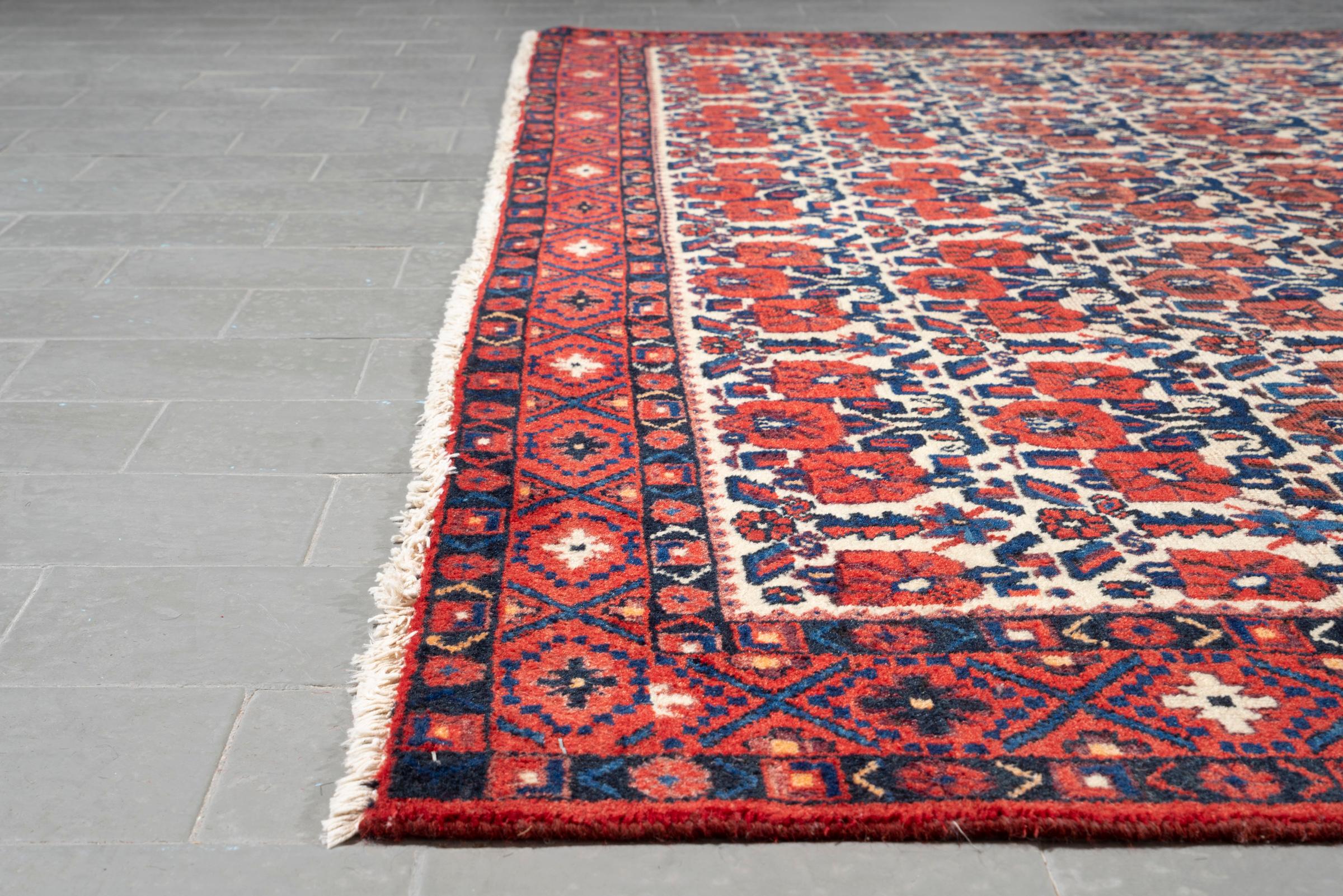 Antique Afshar Gol Farang Persian Rug