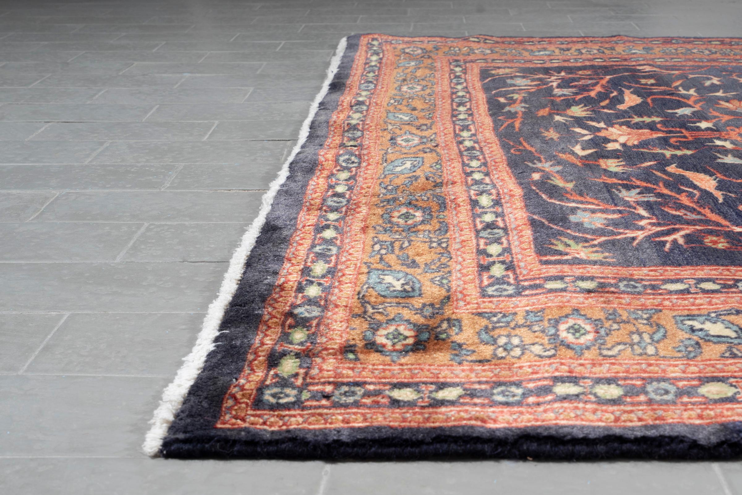 Vintage Qom Shekargah fine 70 Raj Persian Rug