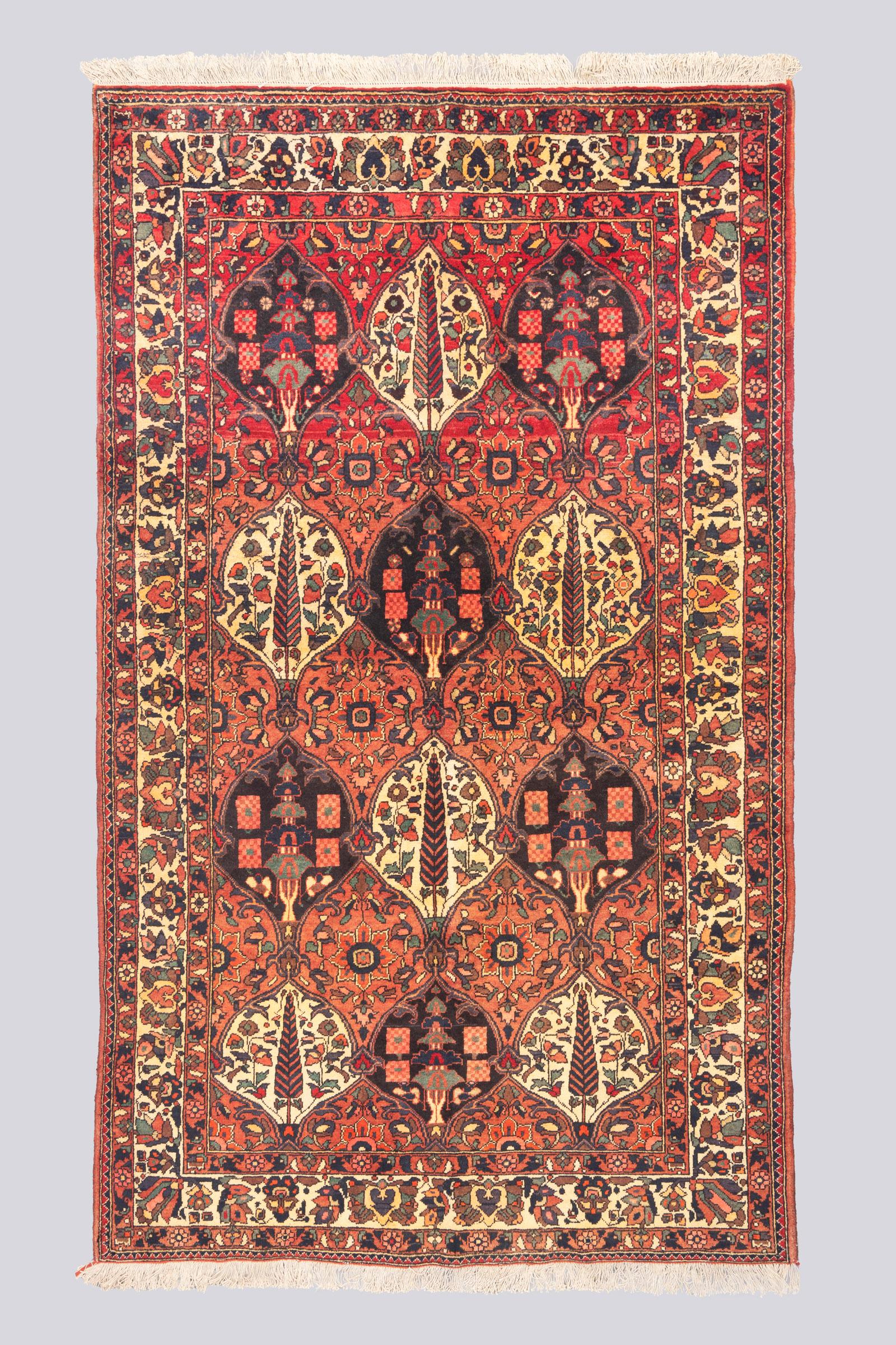 Vintage Bakhtiari Cypress Lattices Carpet 4.62SQM