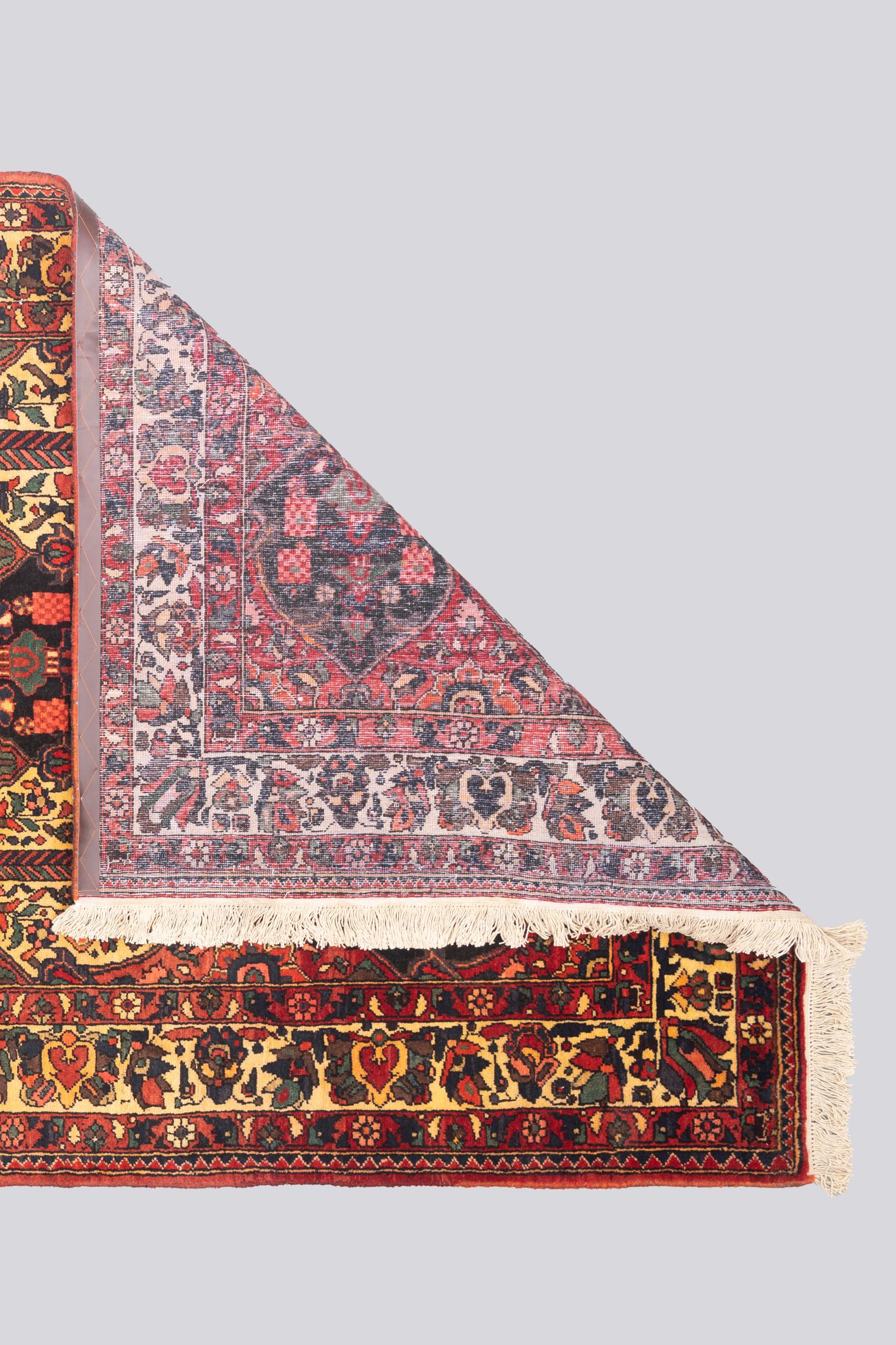 Vintage Bakhtiari Cypress Lattices Persian Rug