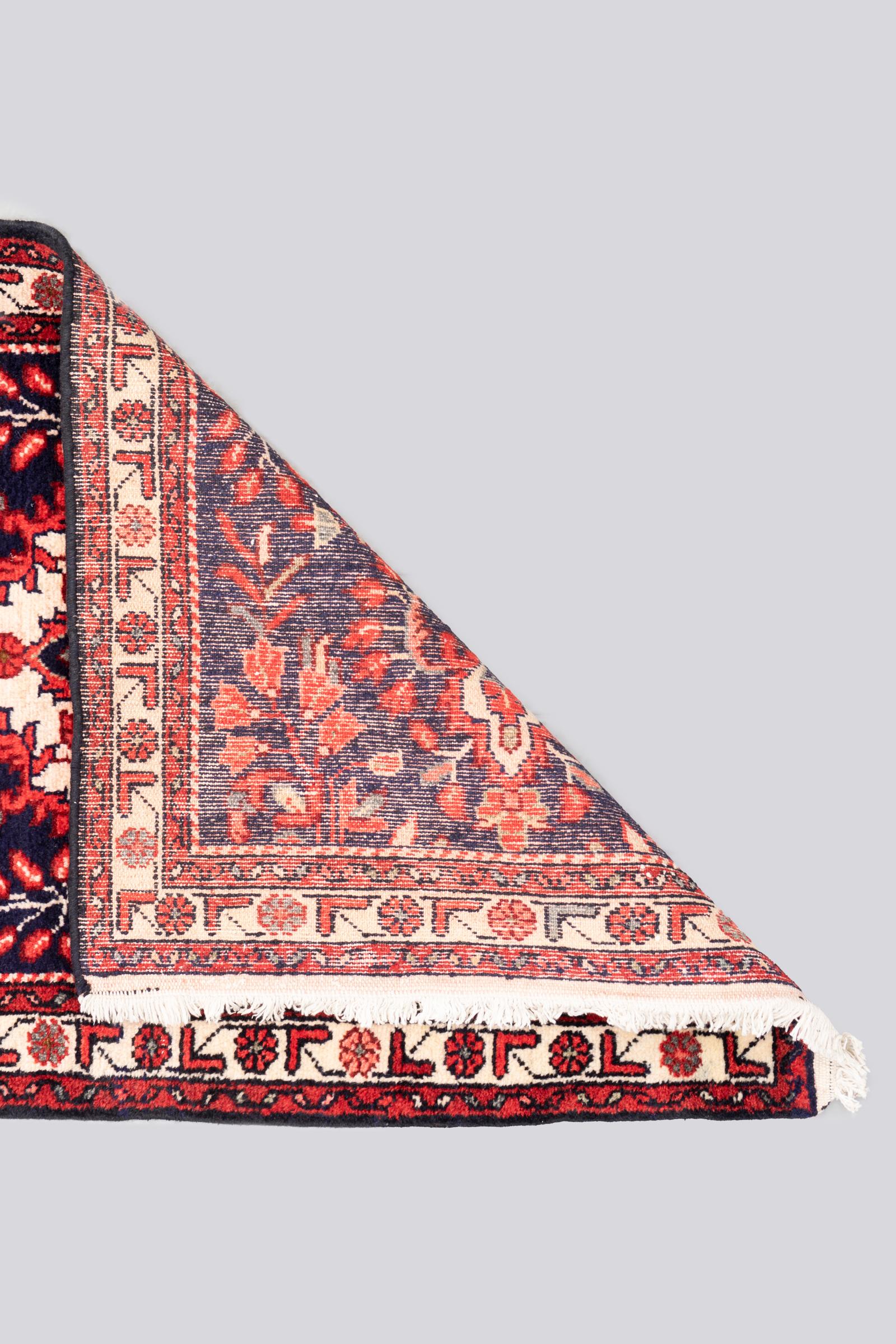 Vintage Hamadan Toranj Dated (1978) Persian Poshti Rug 1