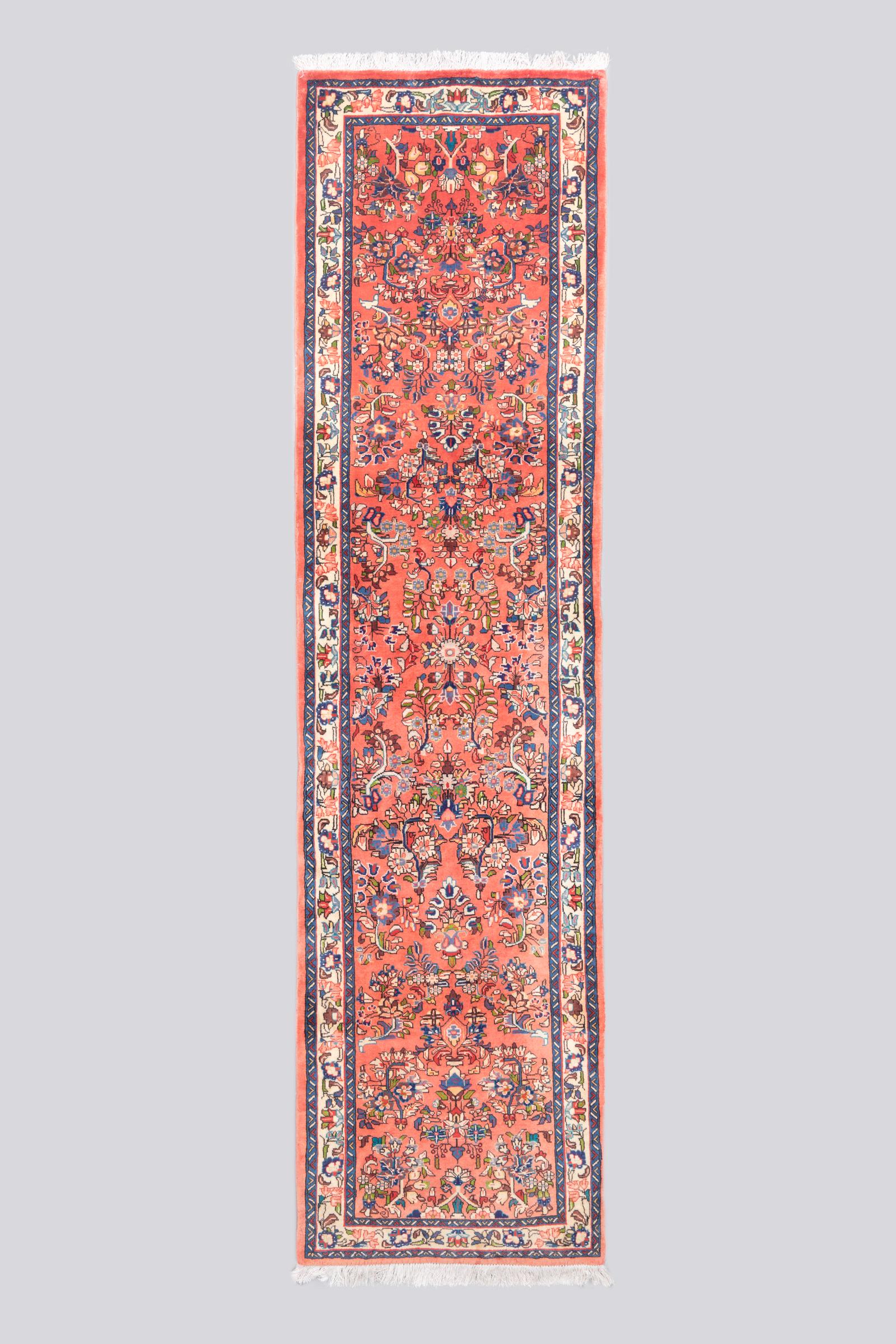 Vintage Sarouk Copper Afshan Carpet Runner 2.44SQM