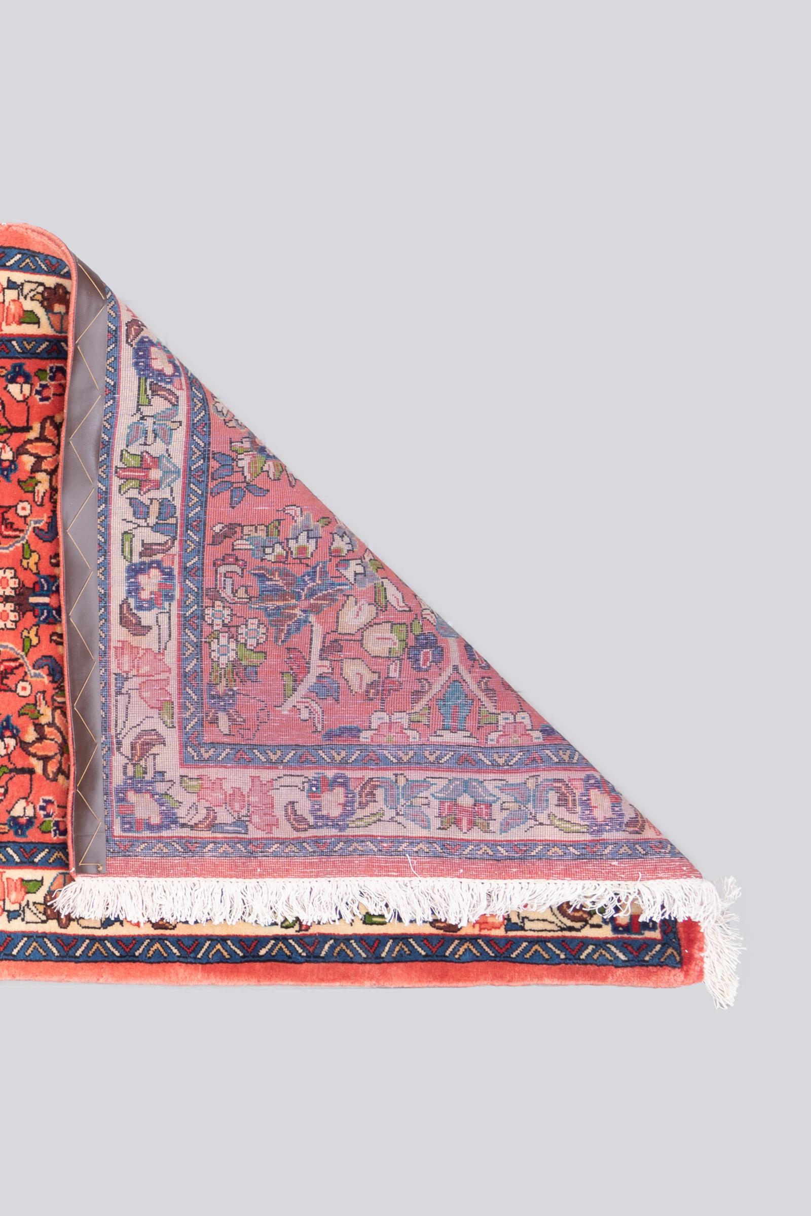 Vintage Sarouk Copper Afshan Persian Runner Rug
