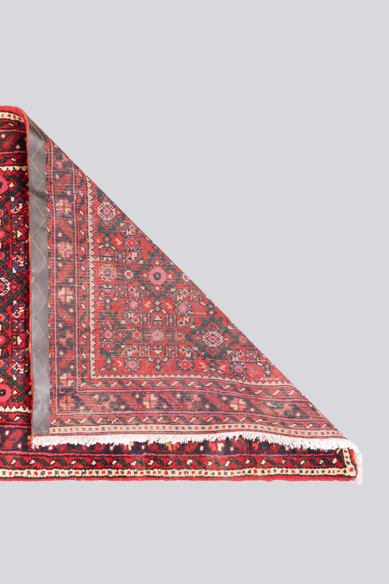 Vintage Hamadan Mahi Persian Runner Rug