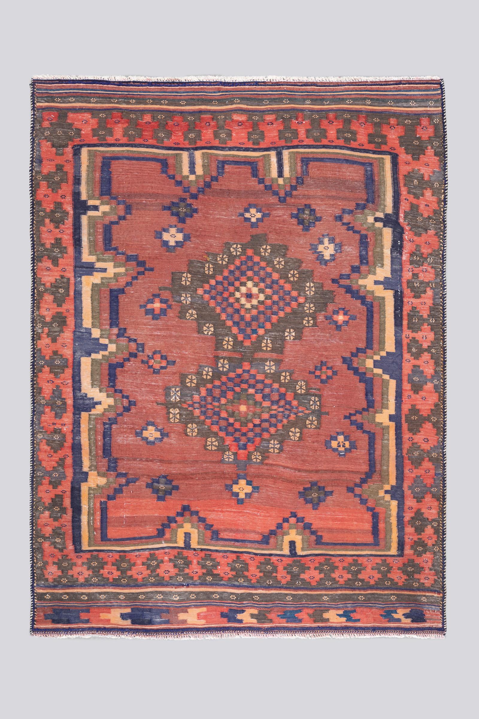 Antique Afshar Double Toranj Kilim 2.44 SQM
