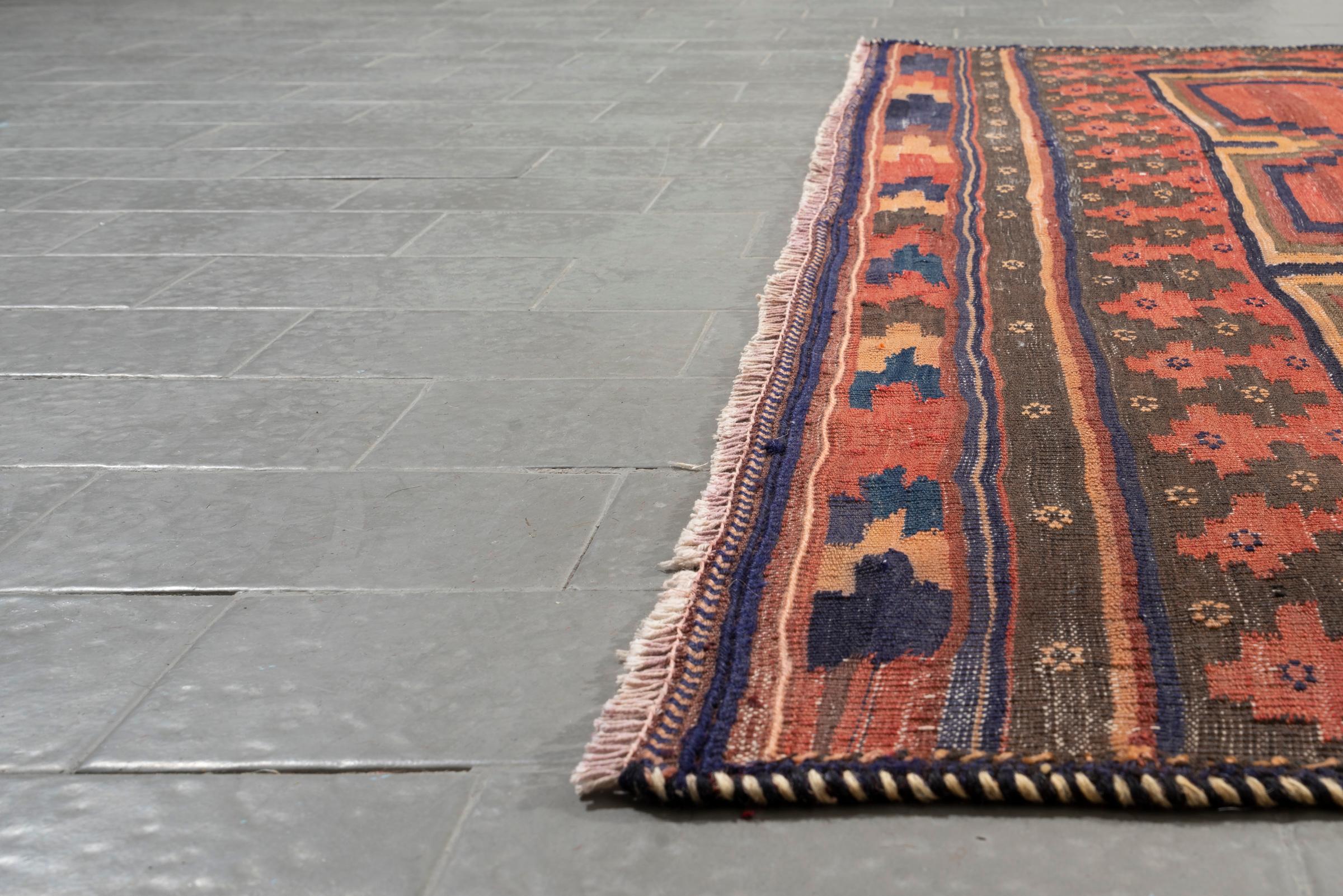 Antique Afshar Double Toranj Persian Kilim Rug
