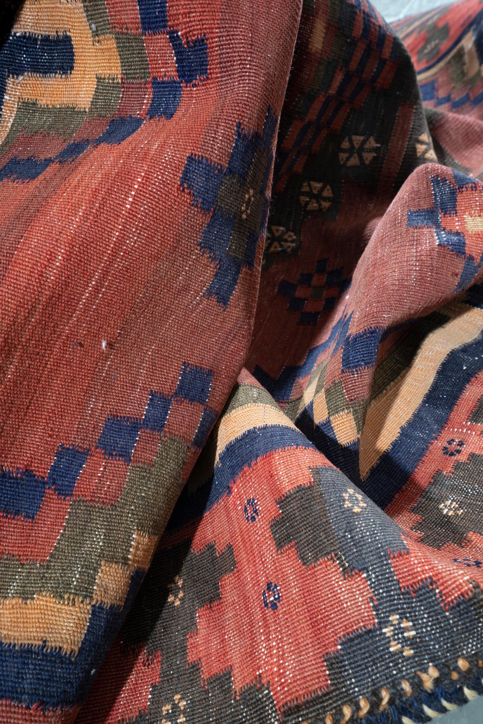 Antique Afshar Double Toranj Persian Kilim Rug