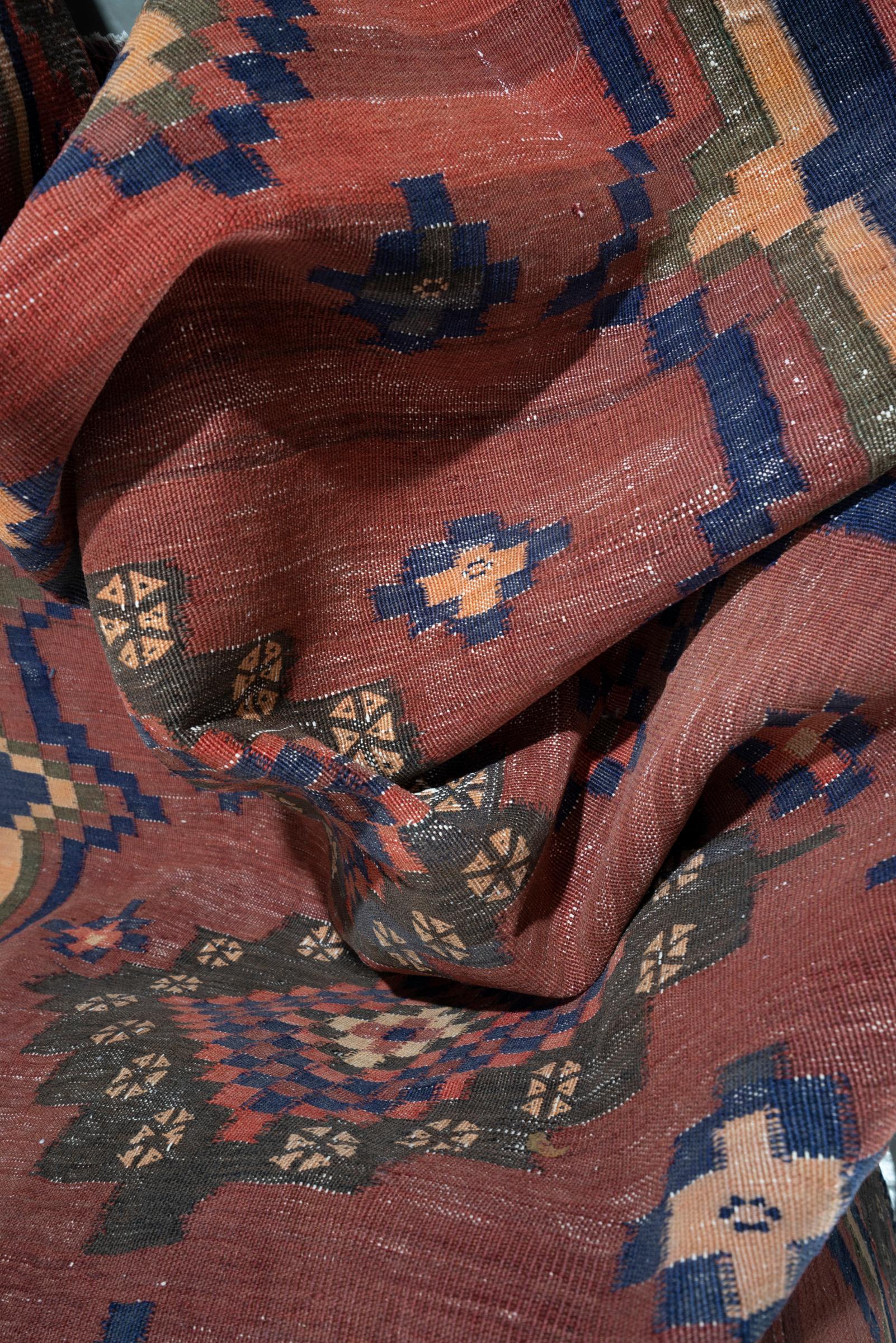 Antique Afshar Double Toranj Persian Kilim Rug