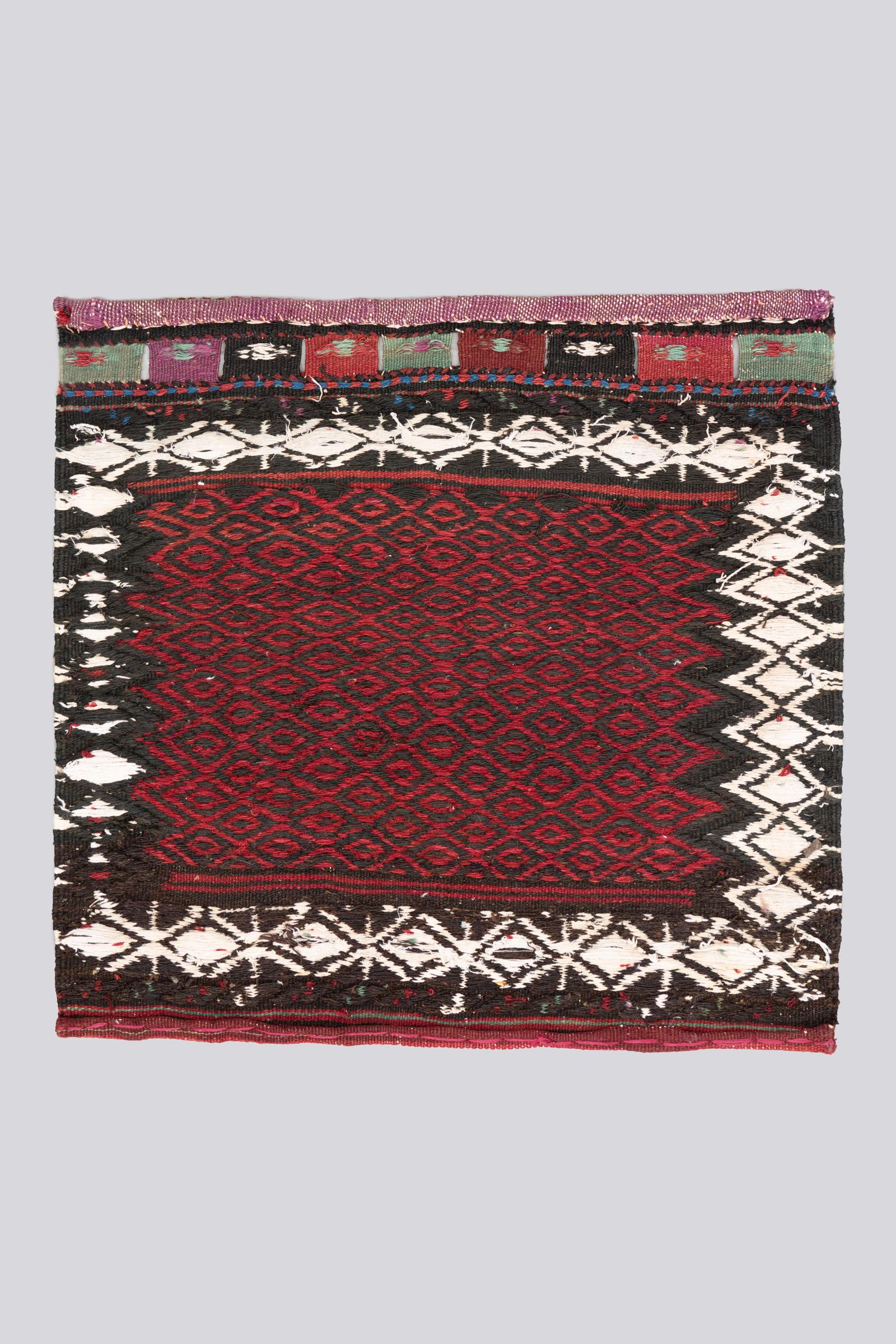 Fine Jabal Barez Persian Soumak Rug Saddle bag face