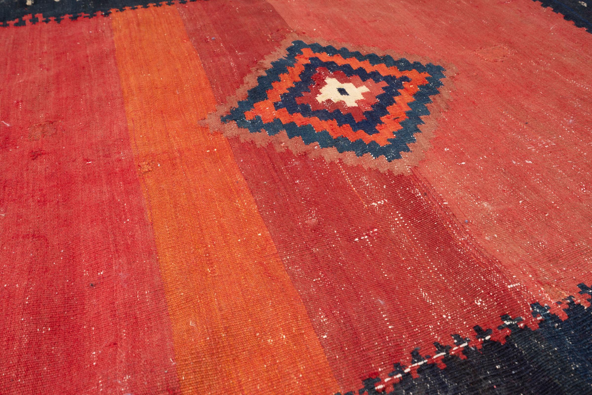 Antique Afshar Crimson Toranj Persian Sofreh Rug
