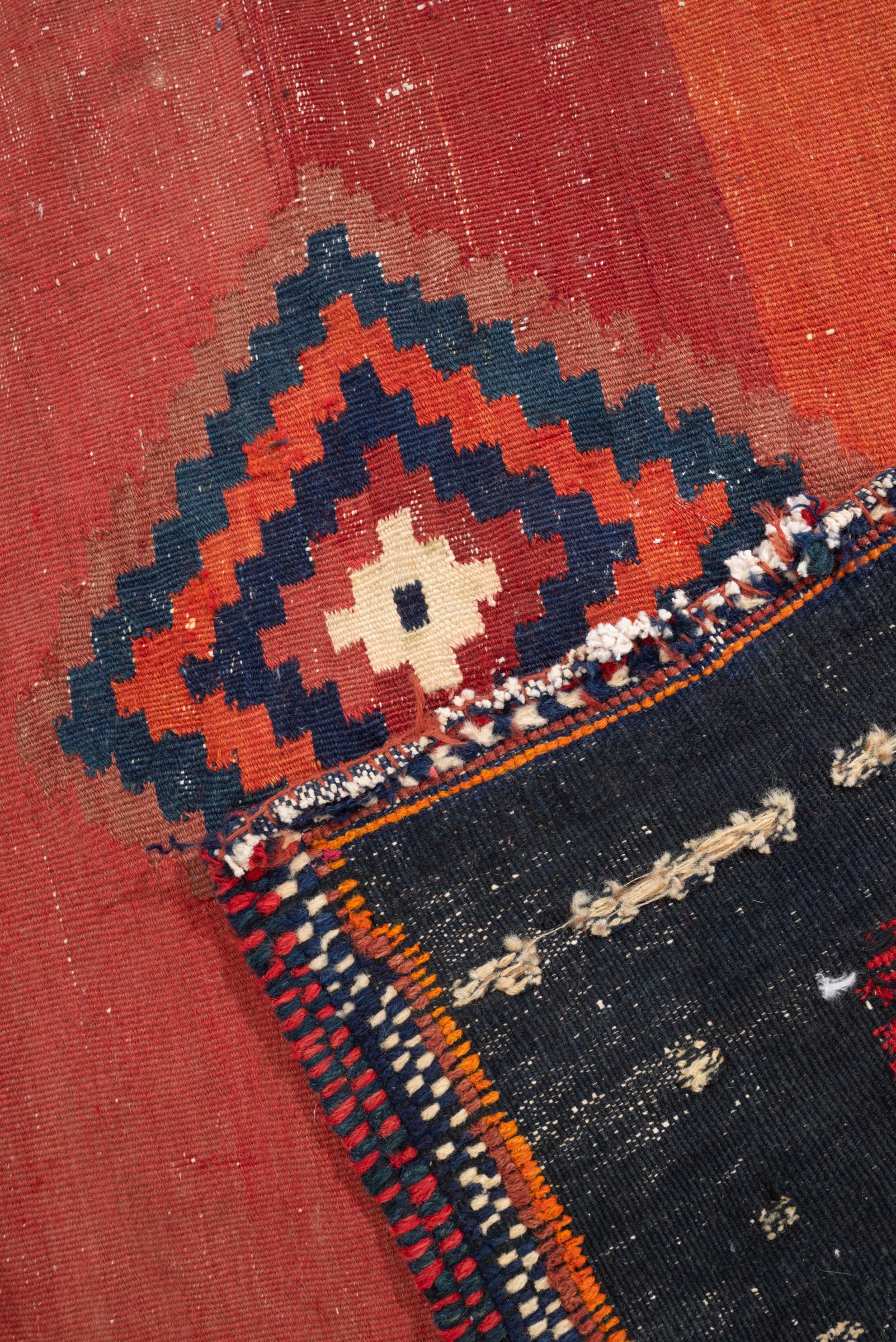 Antique Afshar Crimson Toranj Persian Sofreh Rug