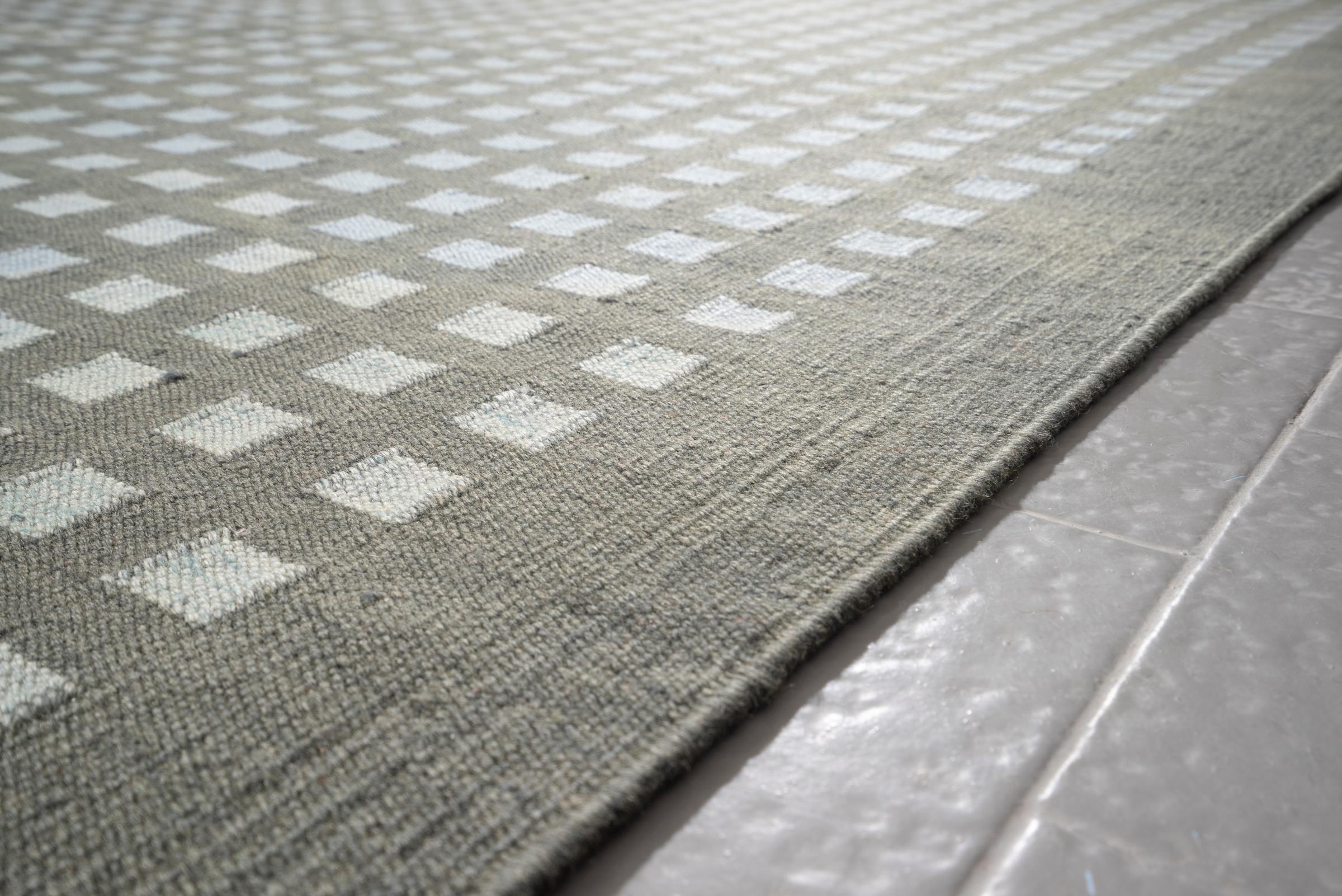 Vintage Kelardasht Checkered Persian Kilim Rug