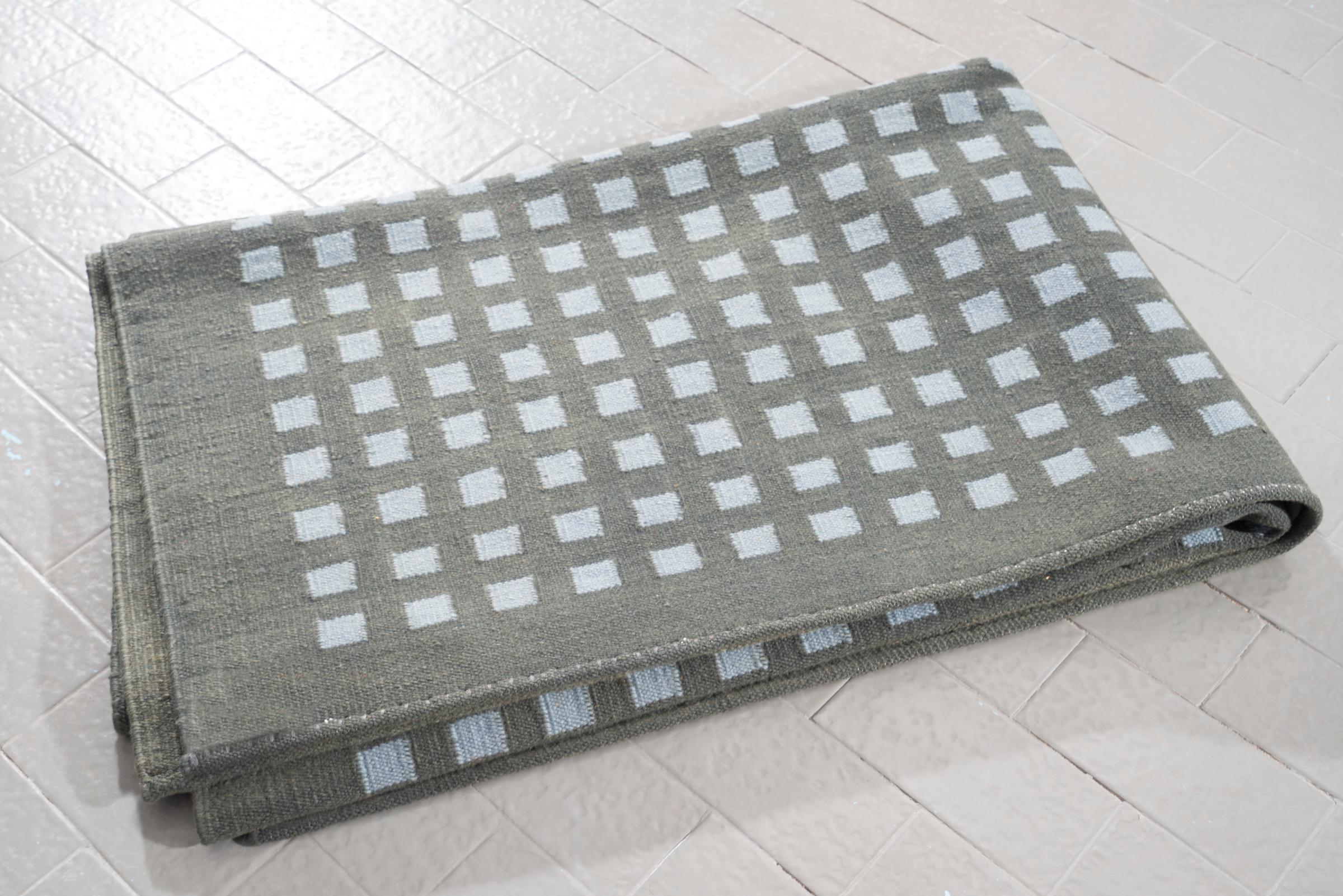 Vintage Kelardasht Checkered Persian Kilim Rug