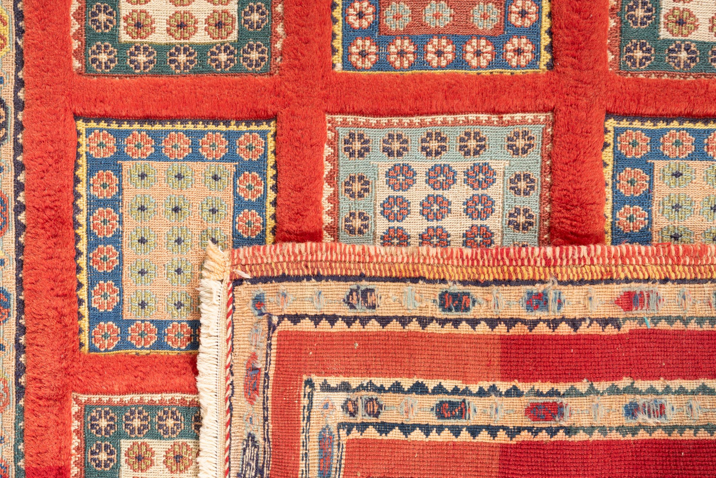 Vintage Sirjan Fine Pile Persian Soumak Rug