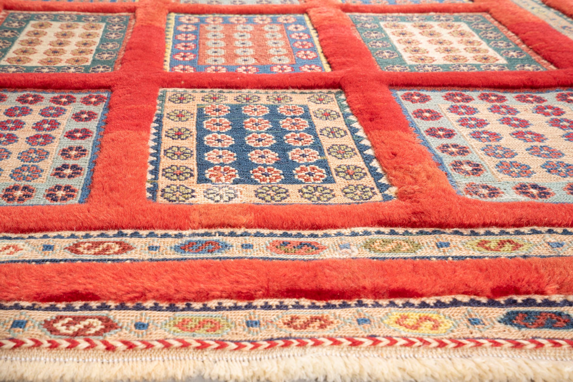 Vintage Sirjan Fine Pile Persian Soumak Rug