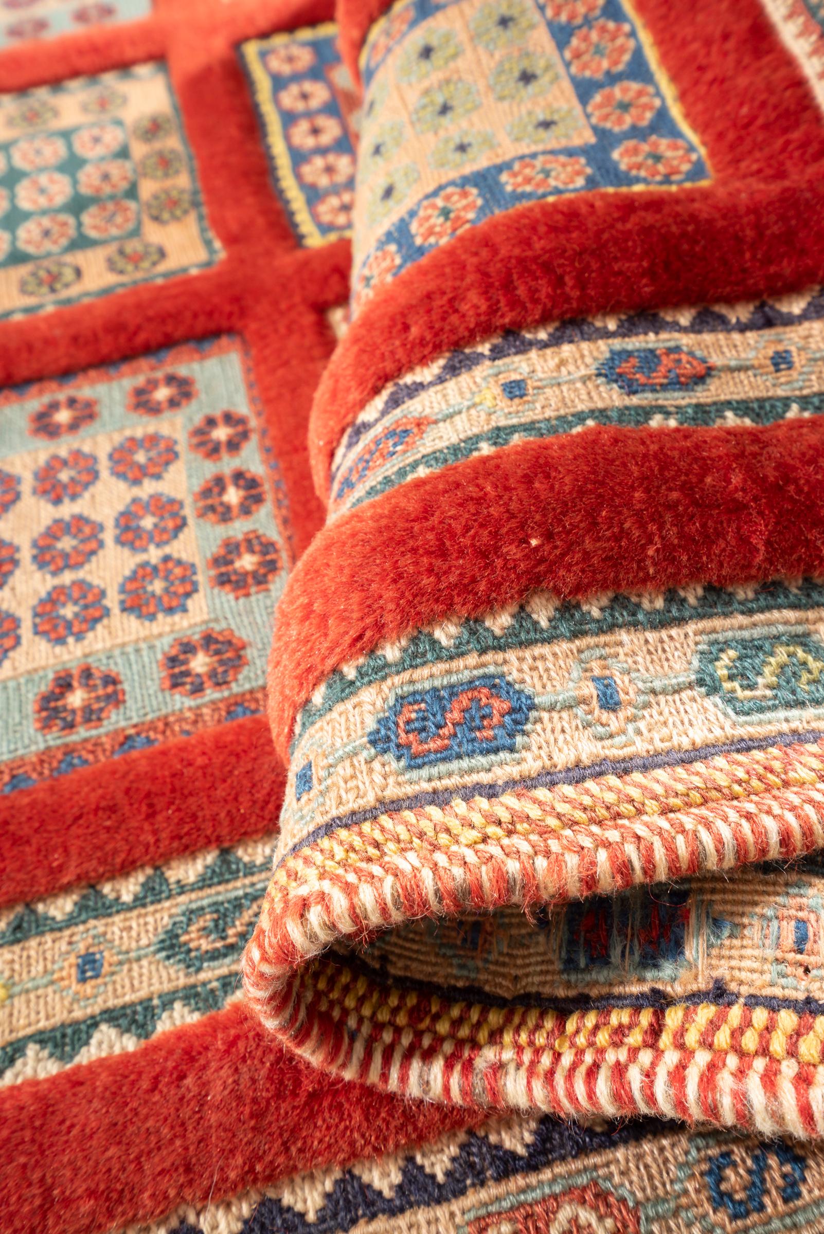 Vintage Sirjan Fine Pile Persian Soumak Rug