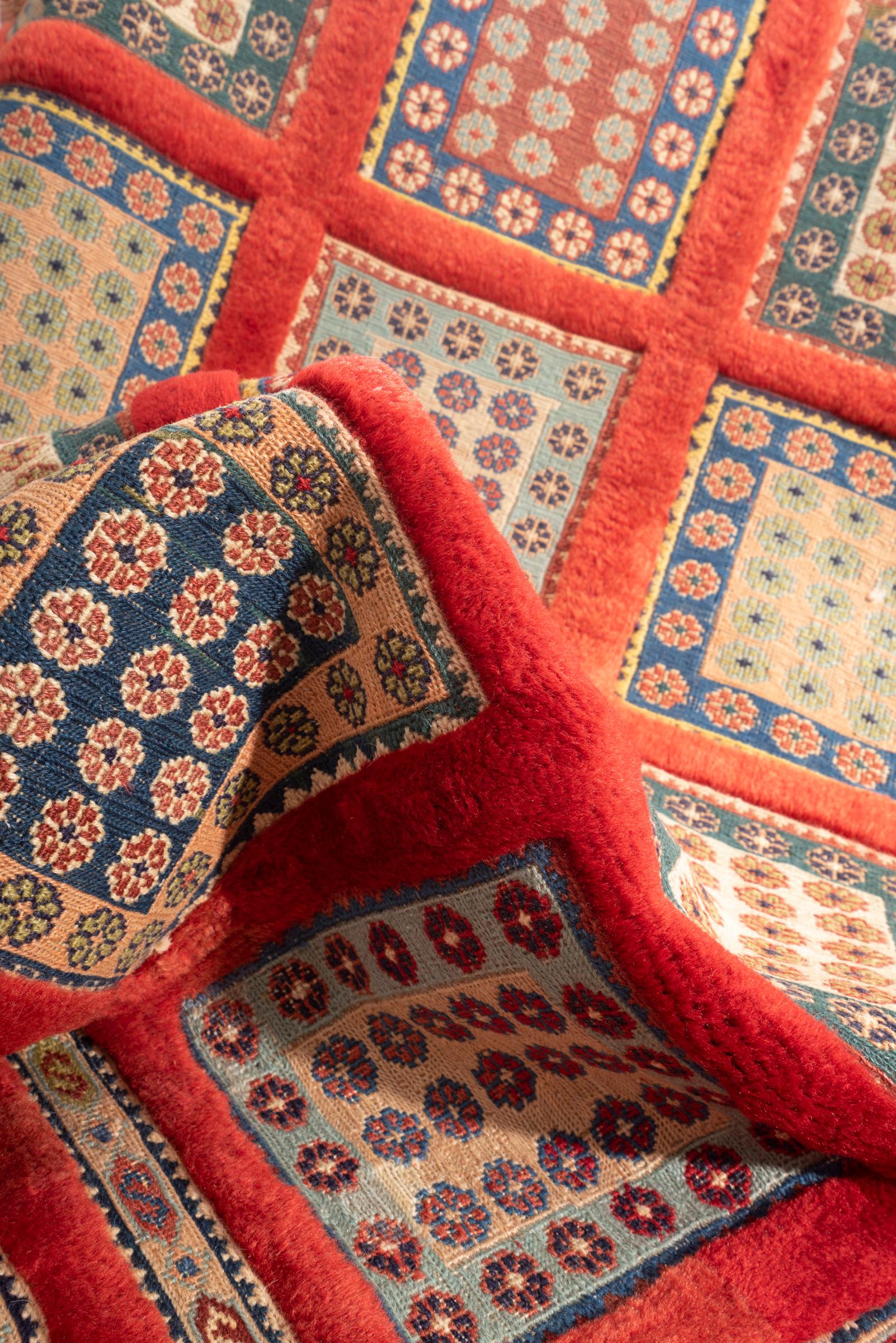 Vintage Sirjan Fine Pile Persian Soumak Rug