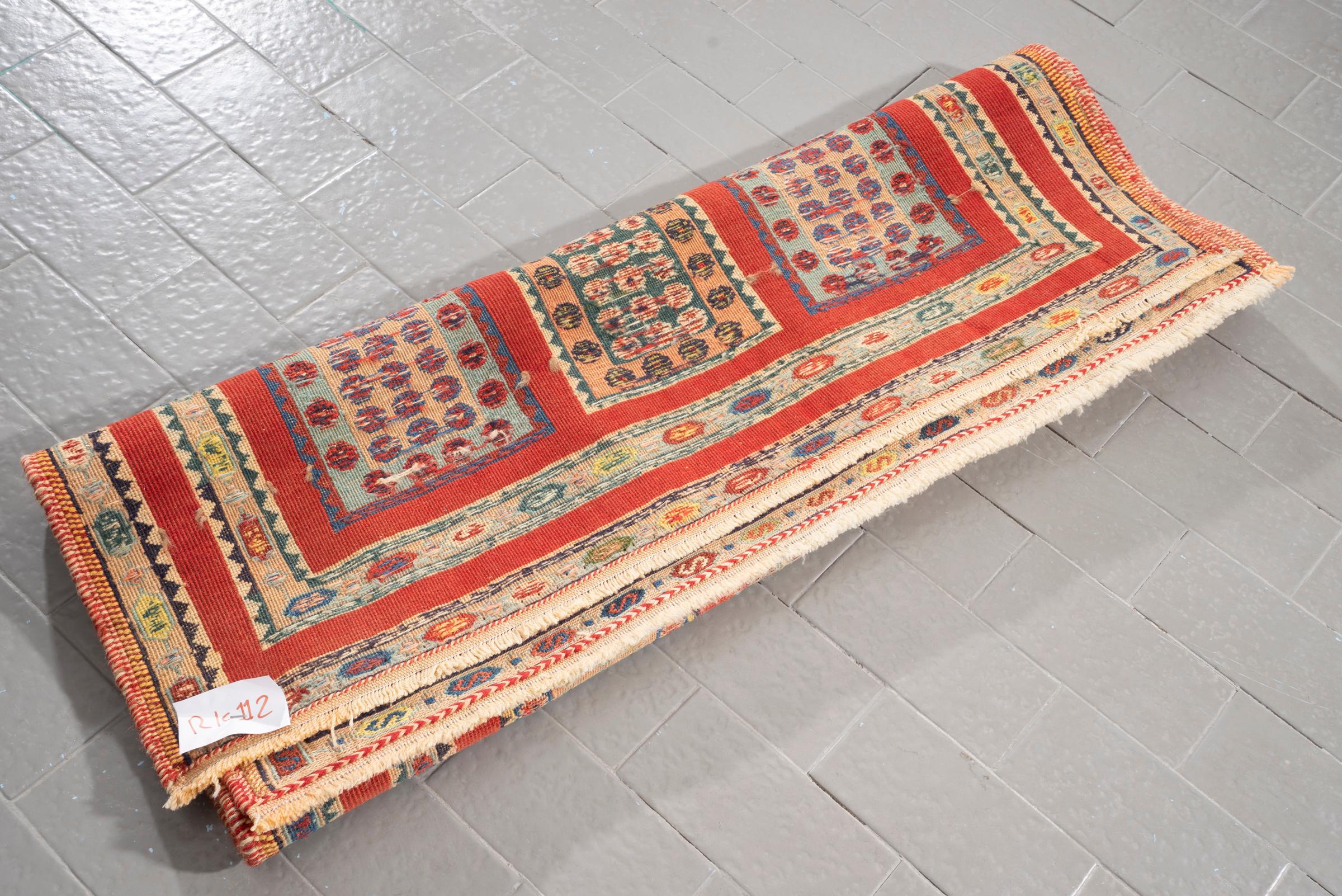 Vintage Sirjan Fine Pile Persian Soumak Rug