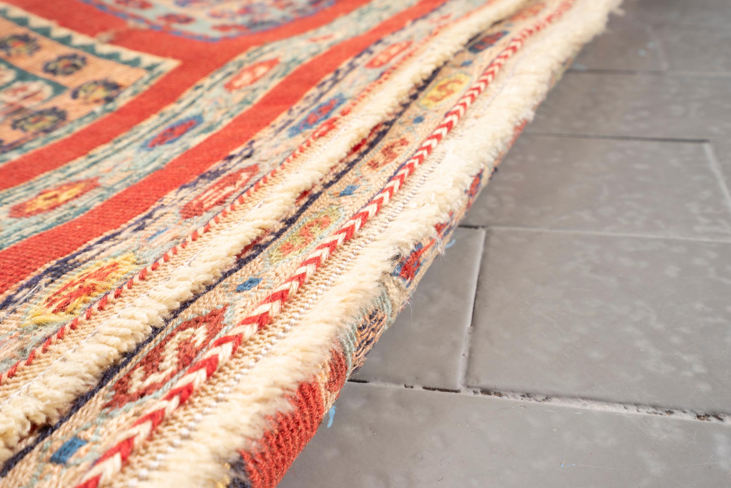 Vintage Sirjan Fine Pile Persian Soumak Rug