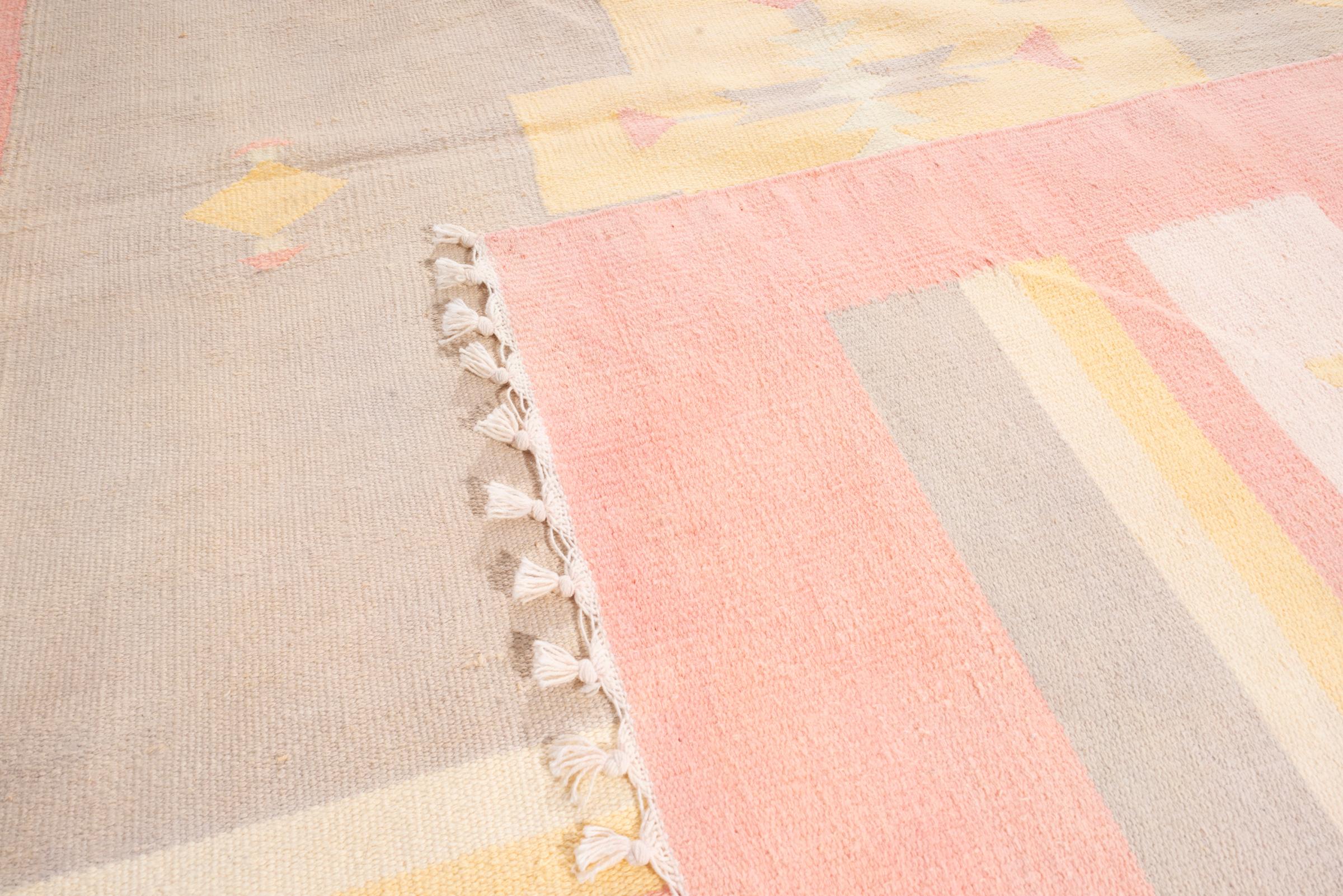 Vintage Kelardasht Toranj Cotton Persian Kilim Rug