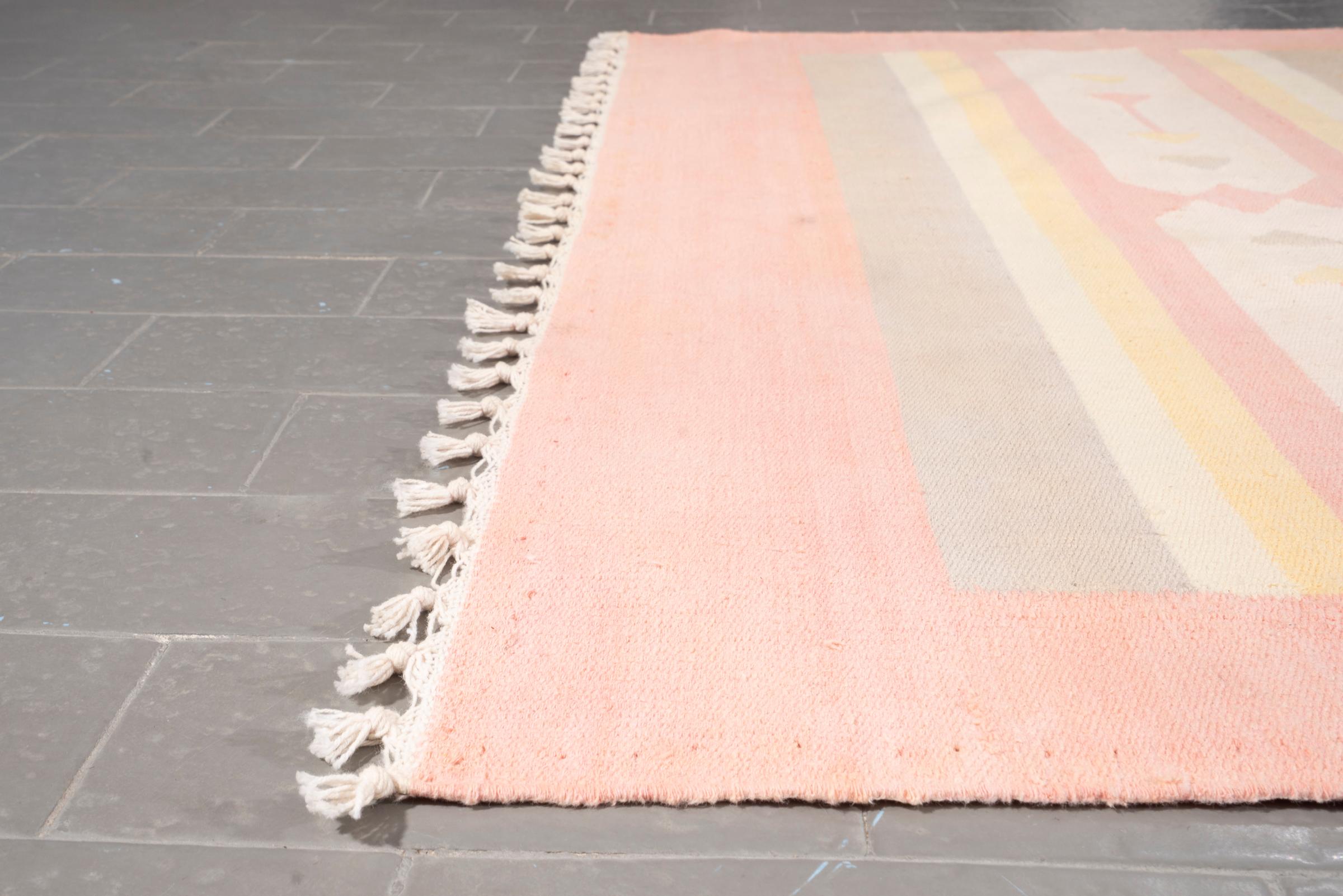 Vintage Kelardasht Toranj Cotton Persian Kilim Rug