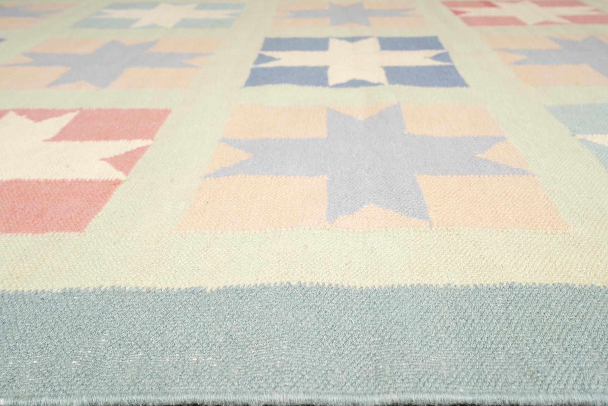 Vintage Kelardasht Stars Persian Kilim Rug