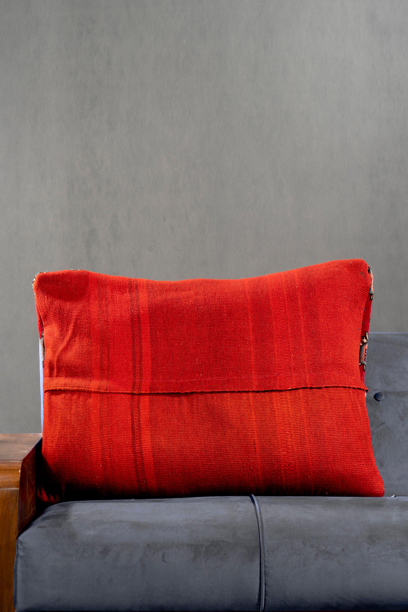 Large Red Boteh Cushion