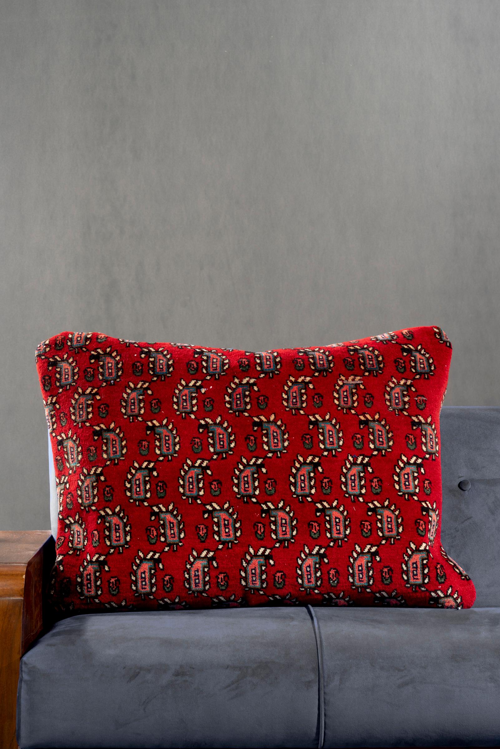 Large Red Boteh Cushion, 60x80cm - 2