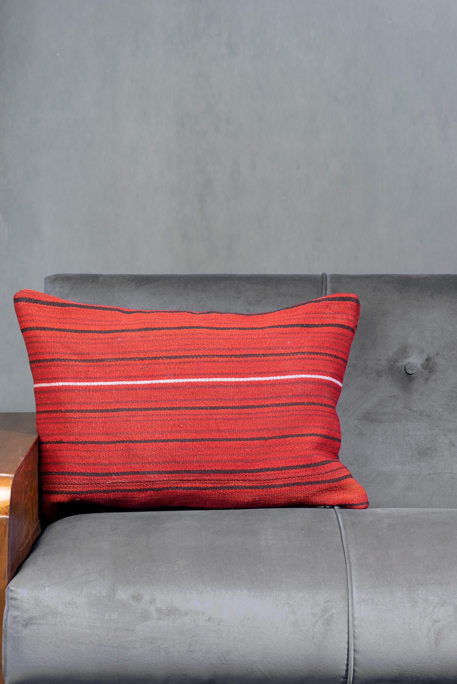 Red Striped Jajim Rectangle Cushion 60x40cm