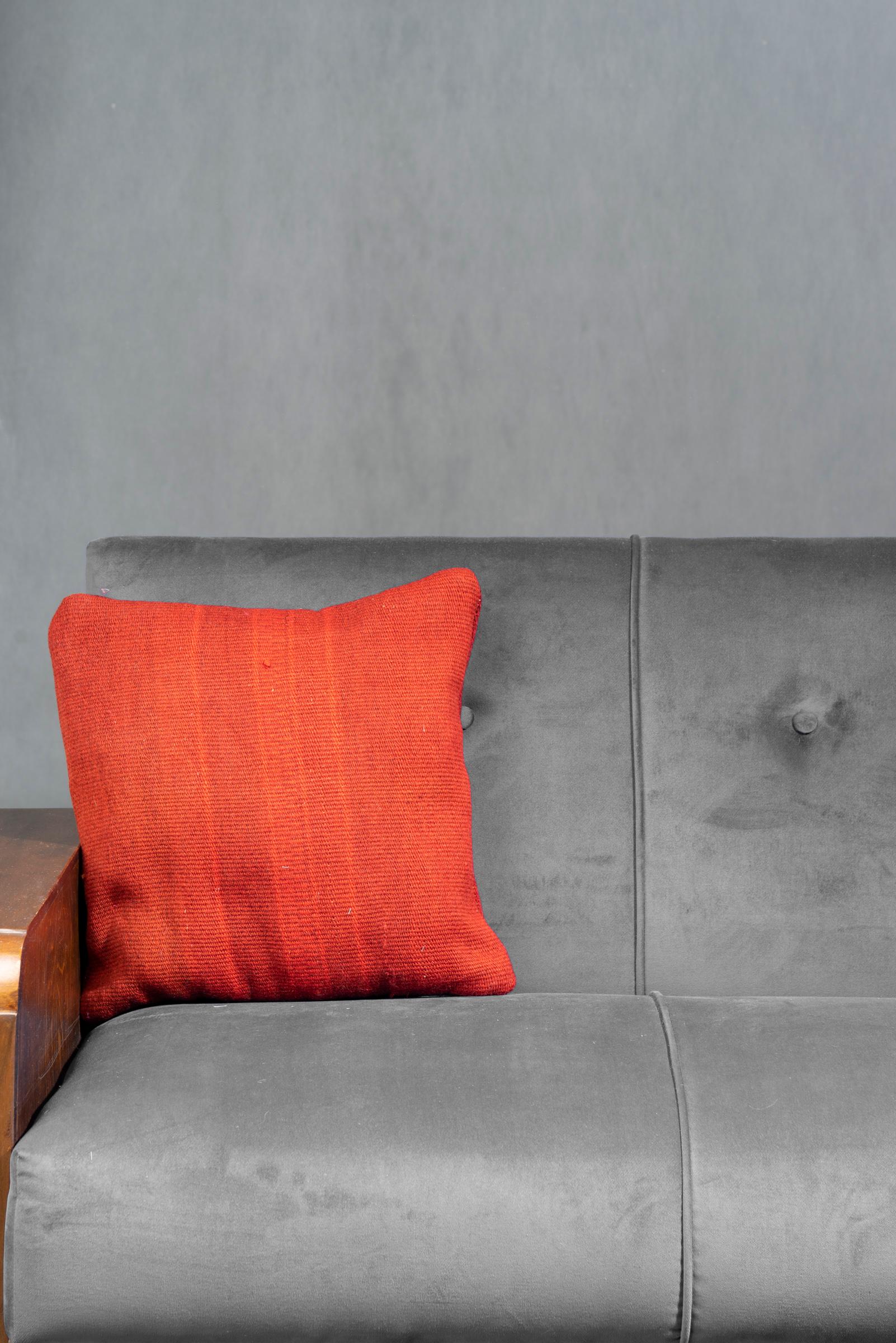 Red Jajim Square Cushion, 40x40cm - 3