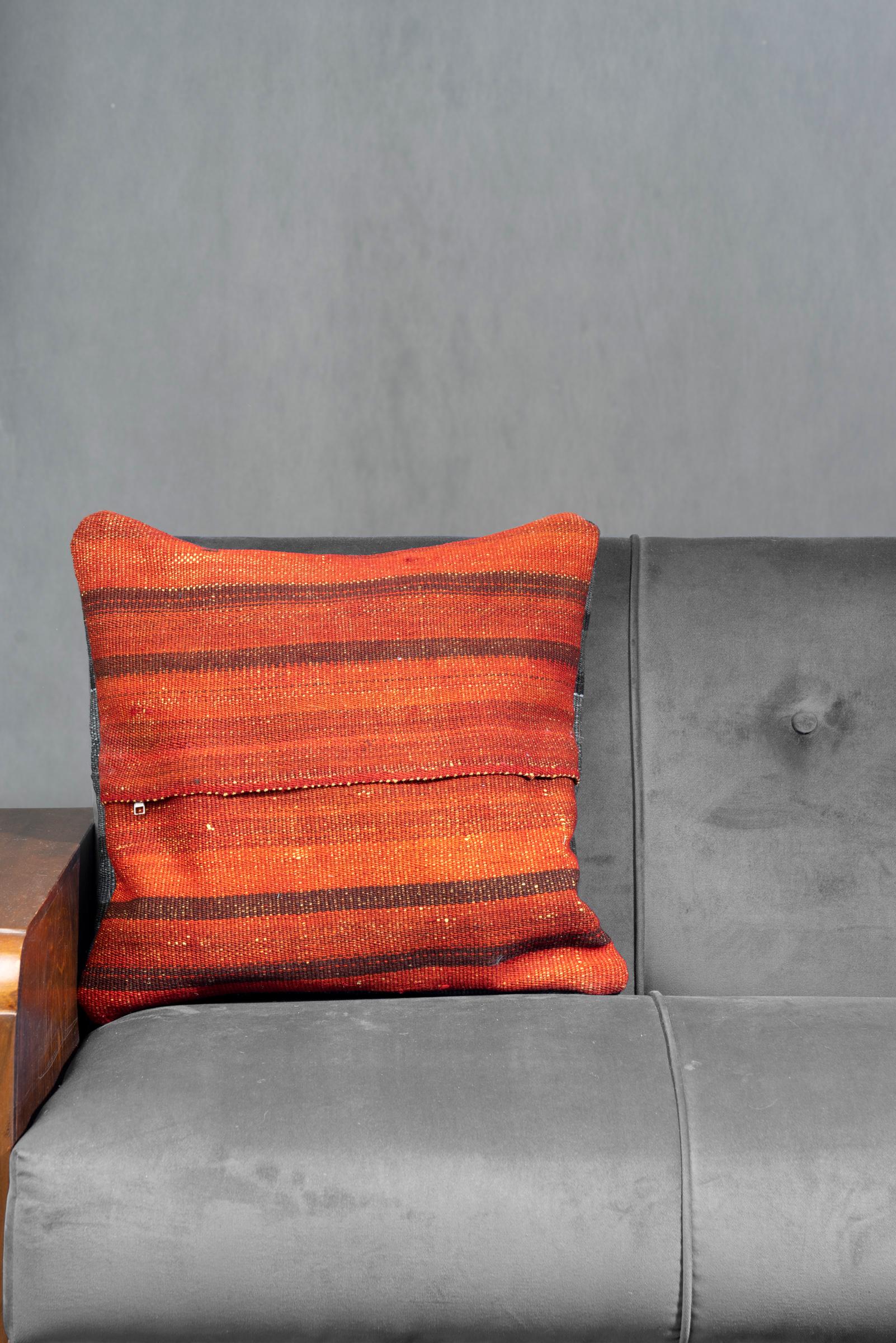 Grey Blue Striped Jajim Cushion