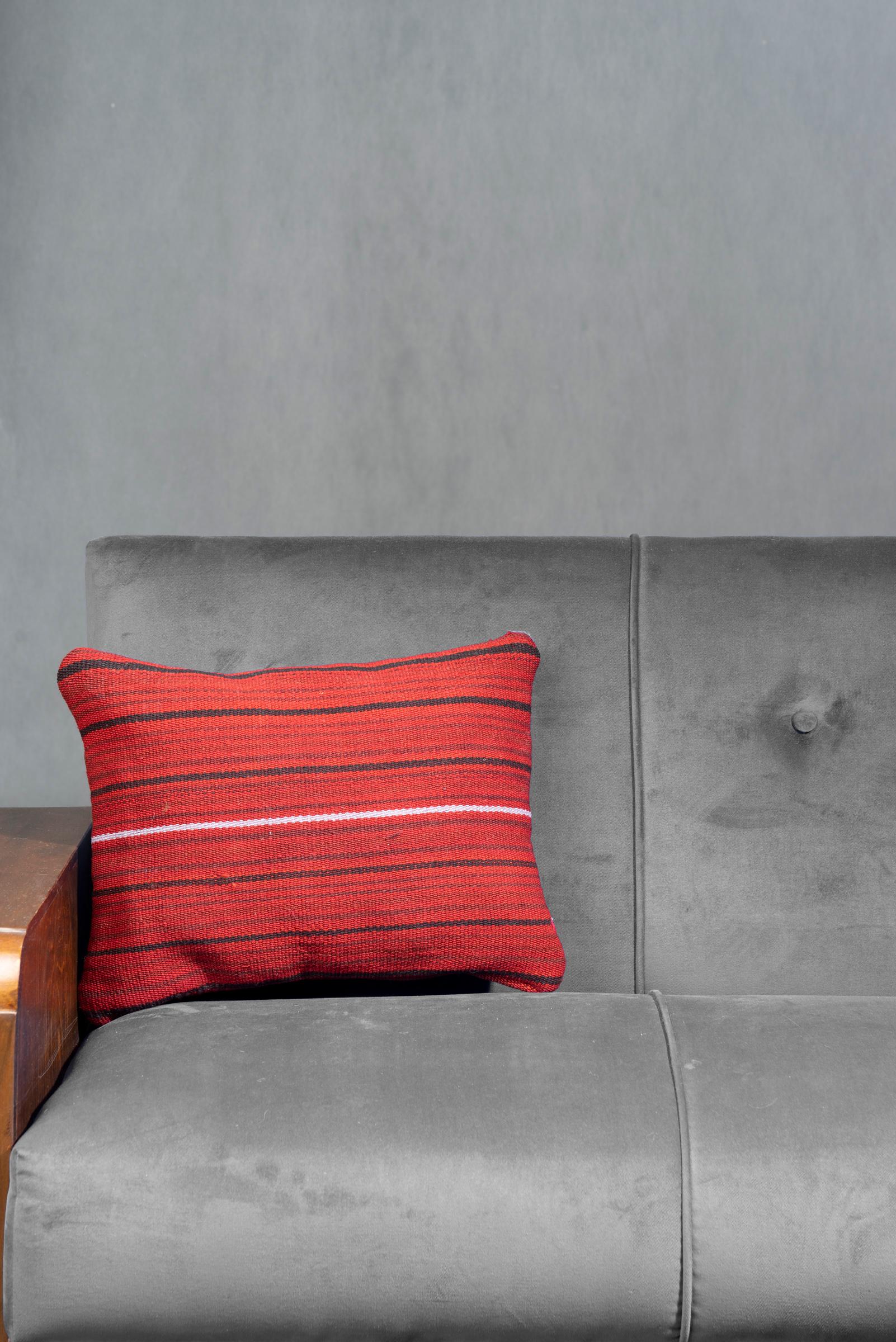 Red Striped Jajim Rectangle Cushion 40x30cm